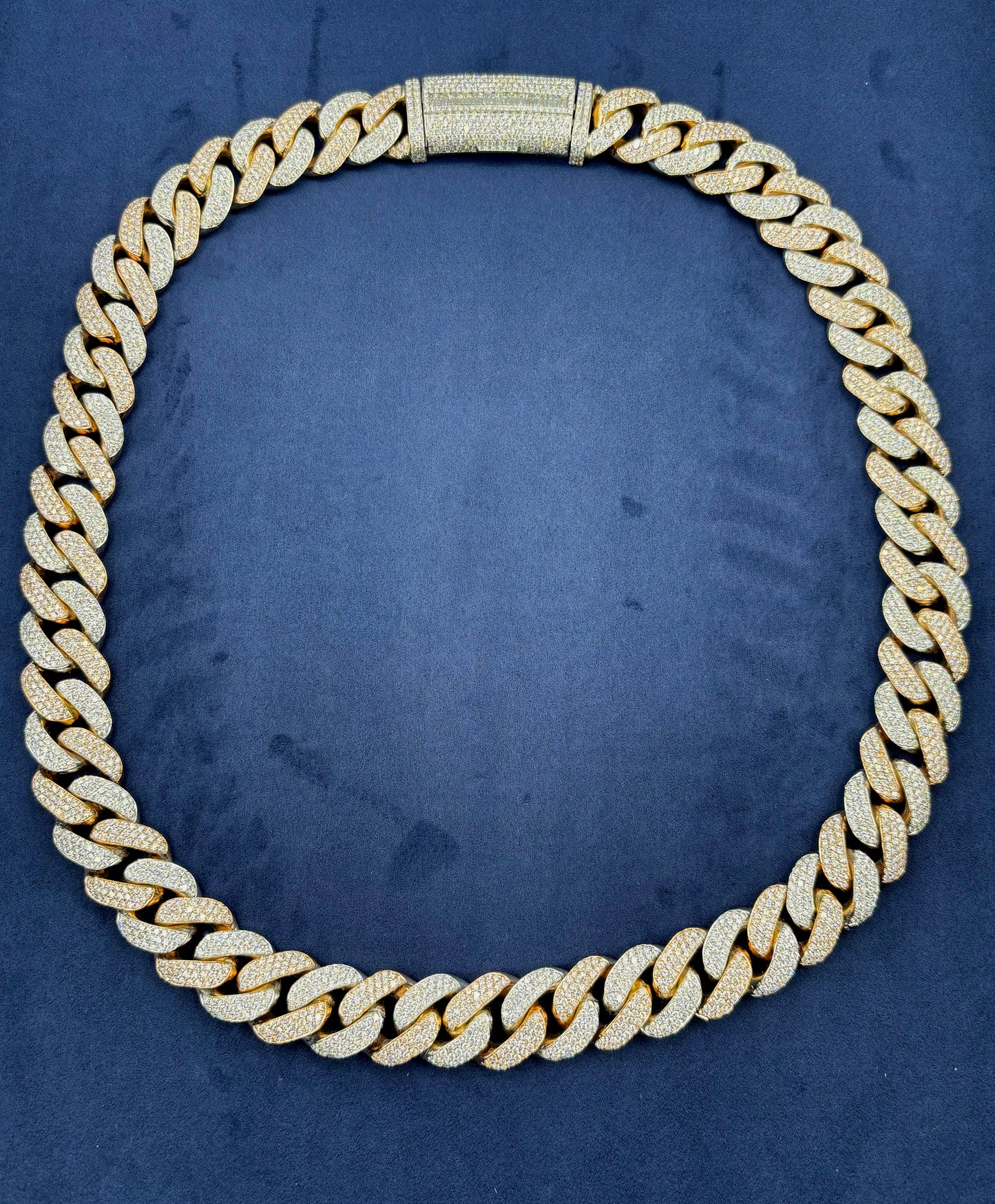 14K 18.6mm Rose Gold and White Gold Two-Tone Cuban Chain 25"