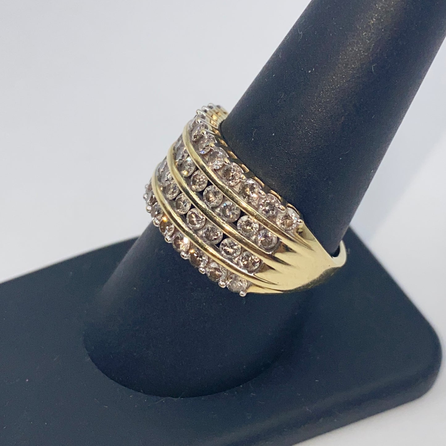 10K Row Diamond Band Ring