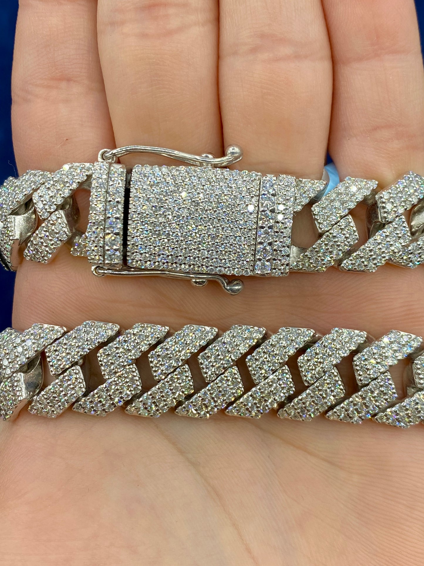 14k White Gold Jumbo Diamond Cuban Chain 15.7mm