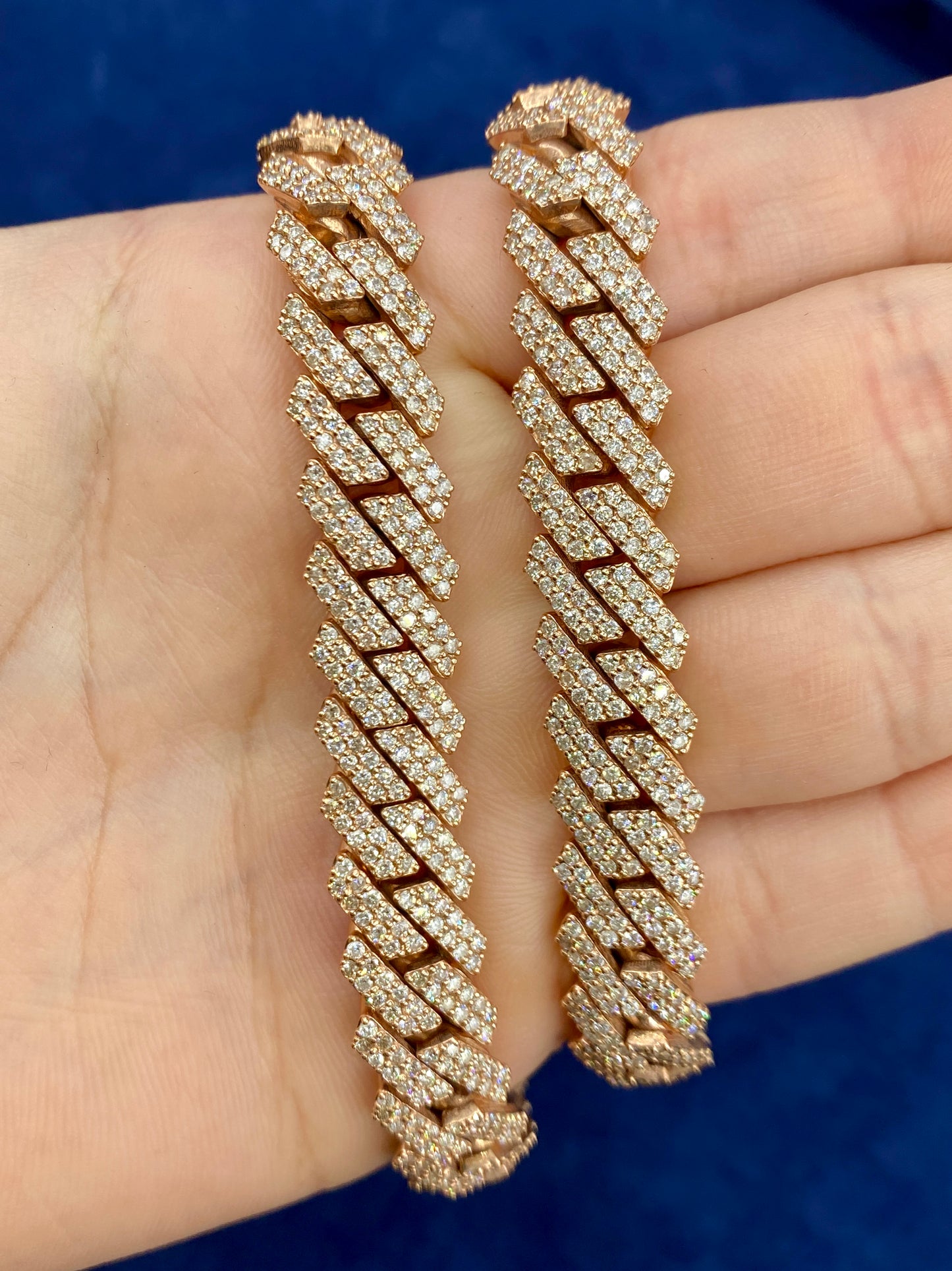 14k Rose Gold Jumbo Diamond Cuban Chain 12mm