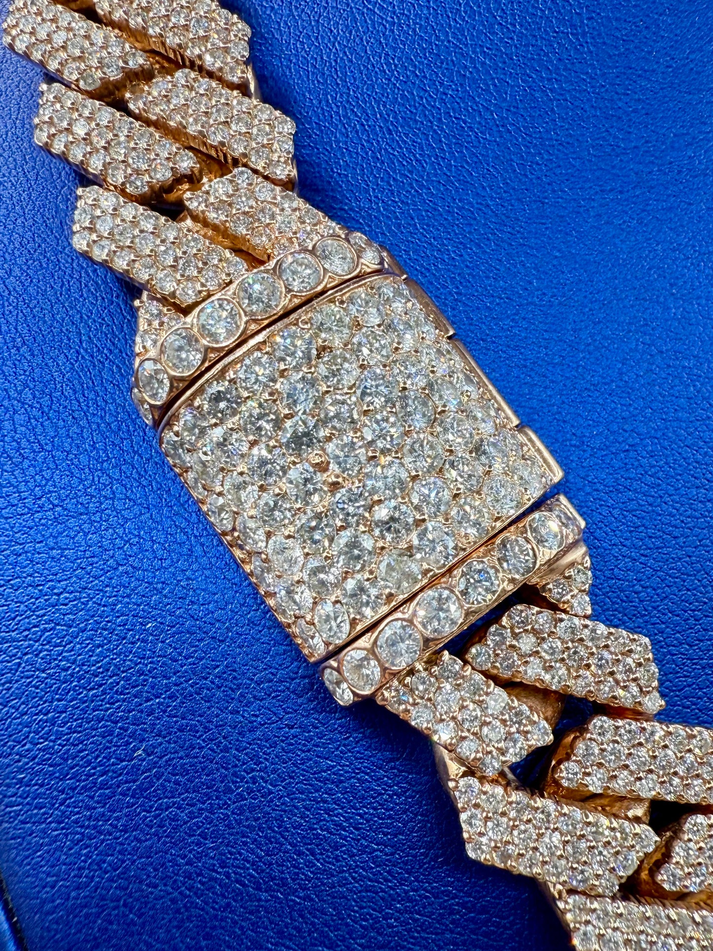 14k Jumbo Rose Gold Bust-Down Diamond Cuban Chain