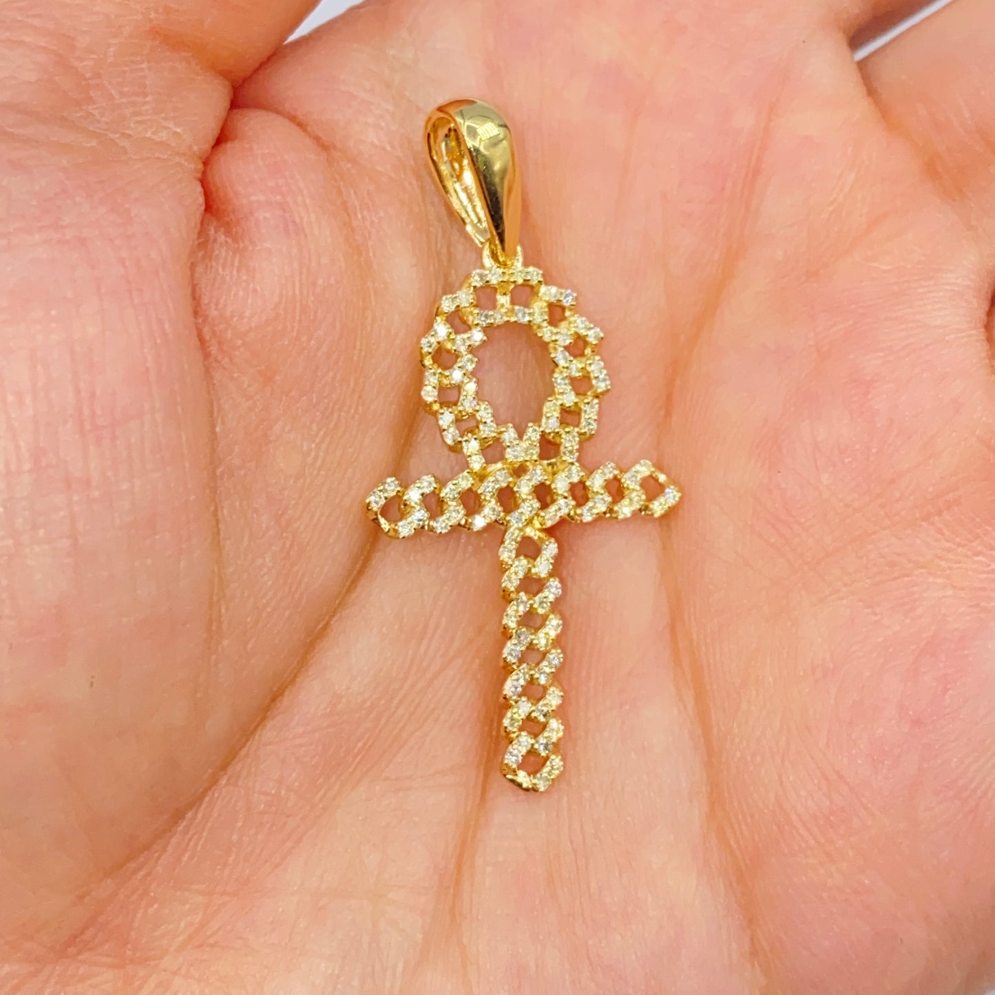 14K Ankh Diamond Pendant