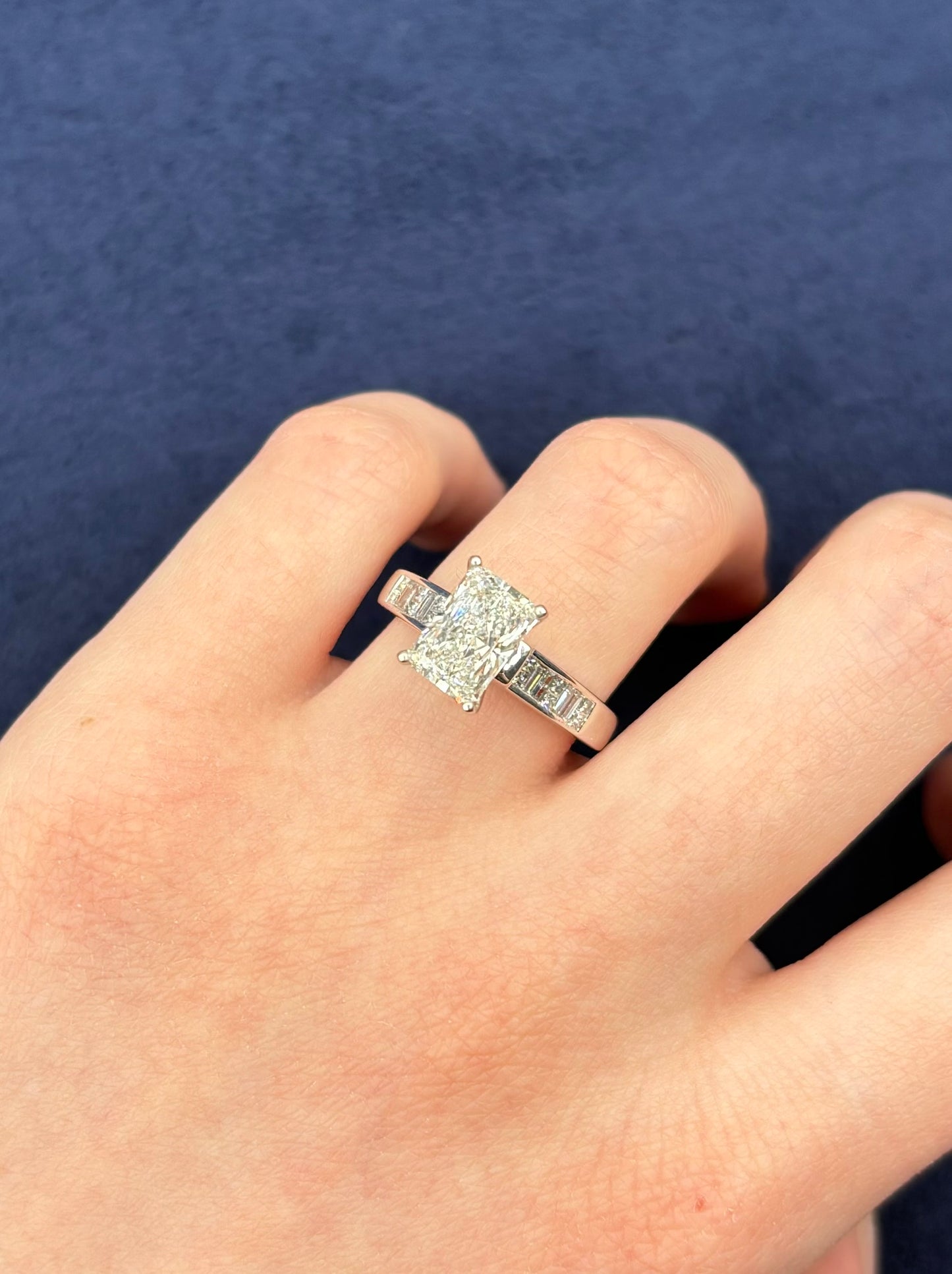 14k Lab Grown Radiant Cut Ring 2.02 CT