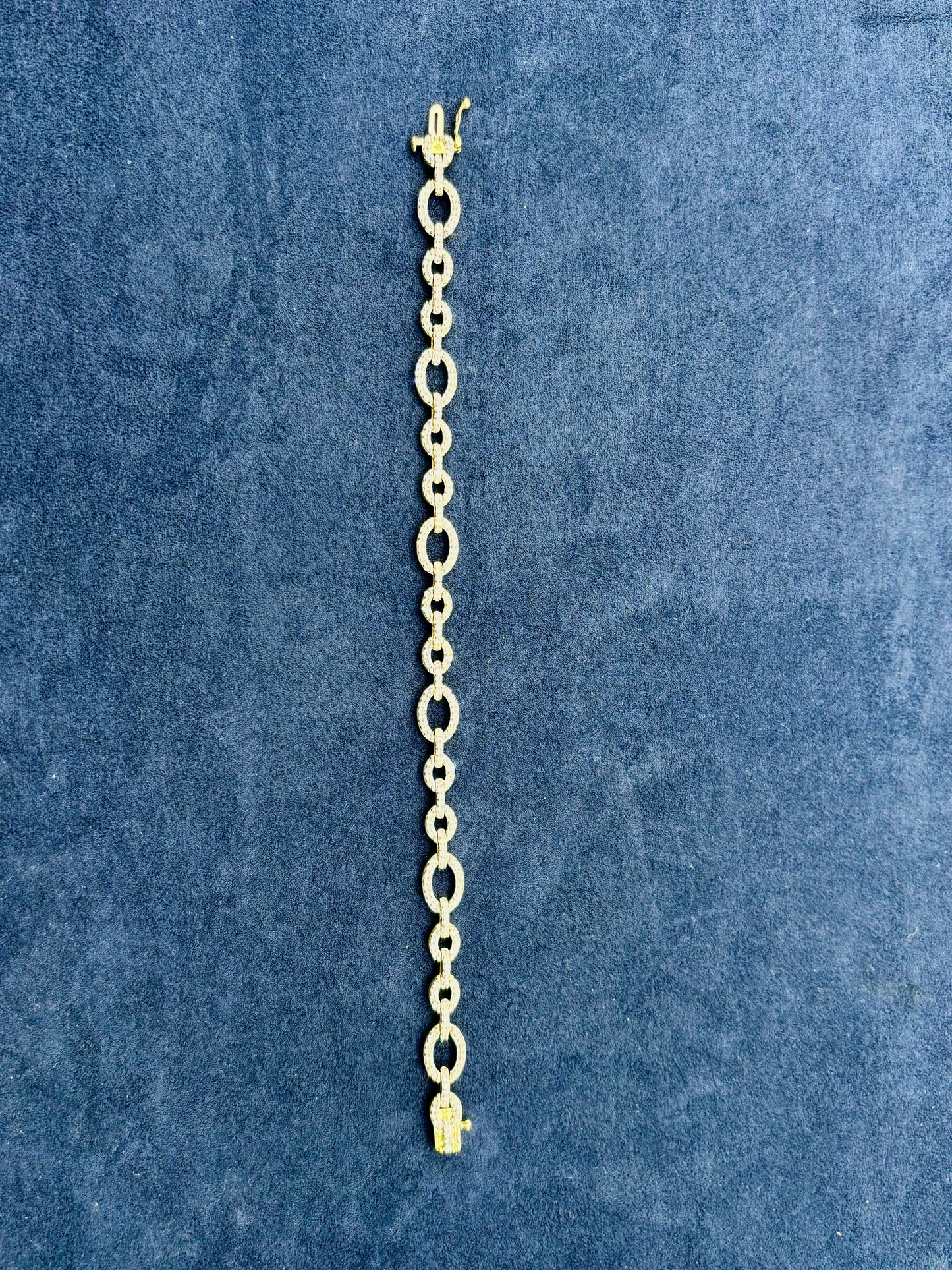 14k Oval Link Diamond Bracelet