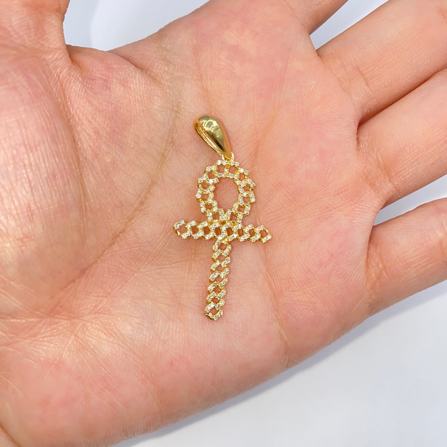 14K Ankh Diamond Pendant