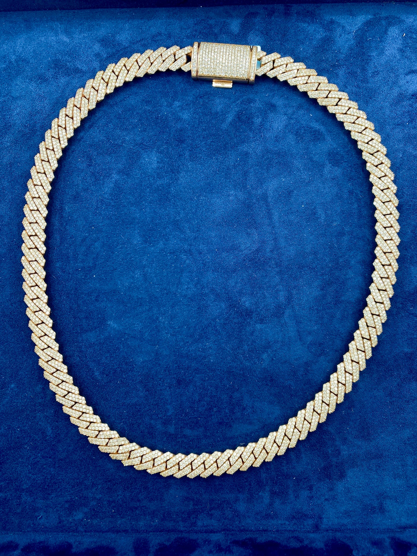 14k Rose Gold Jumbo Diamond Cuban Chain 12mm