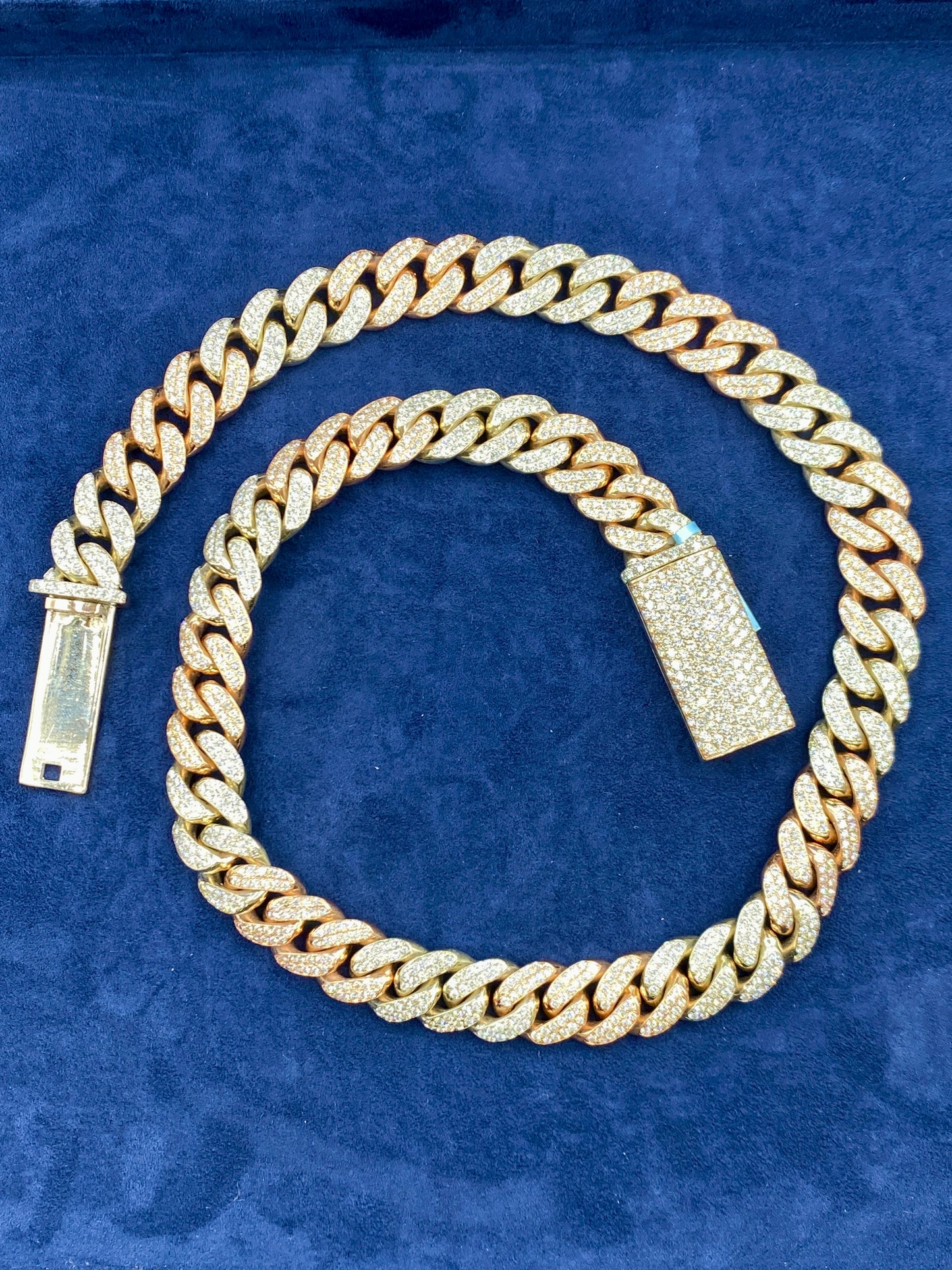 14k Two-Tone Jumbo Diamond Cuban Chain 16.5mm