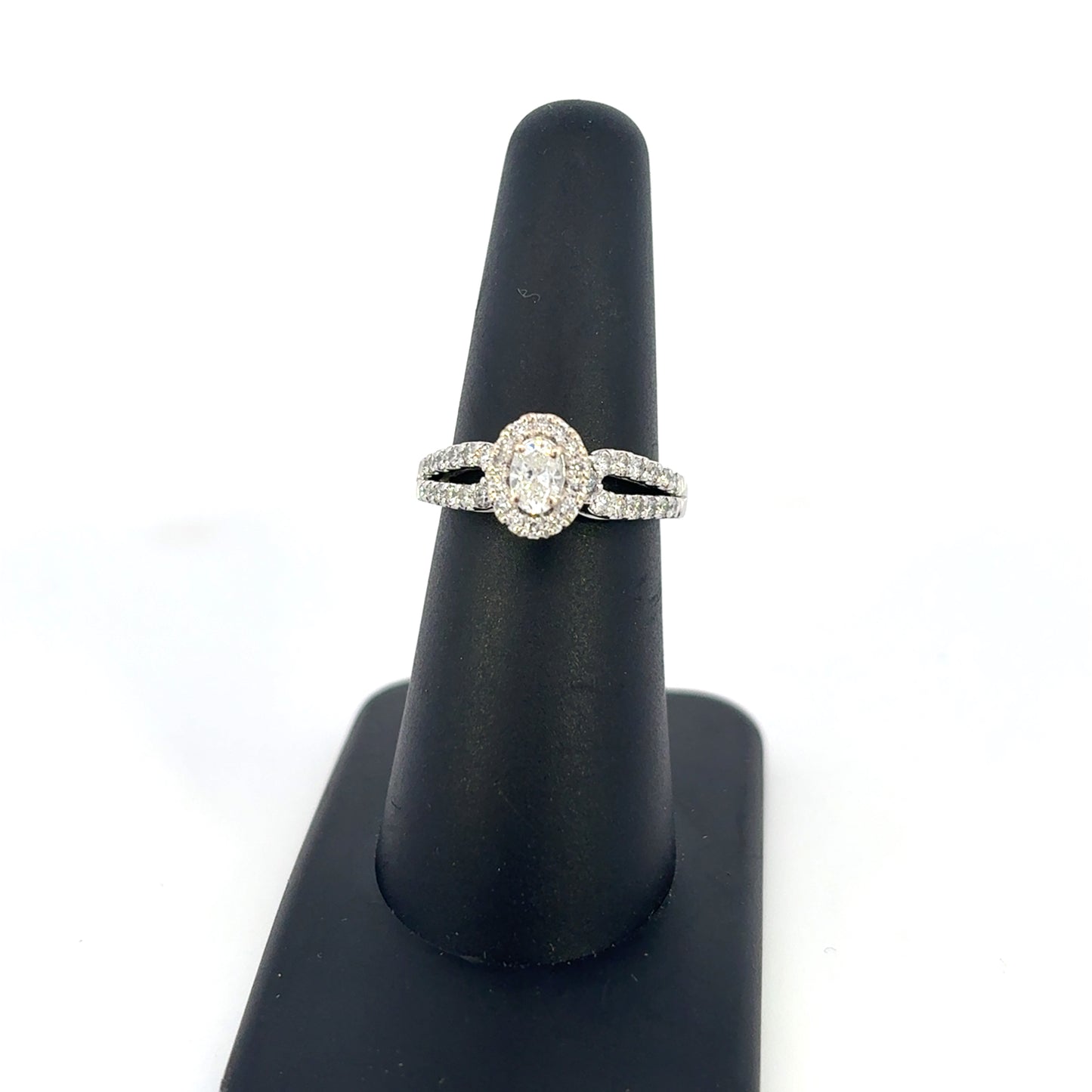 14k Oval Diamond Engagement Ring