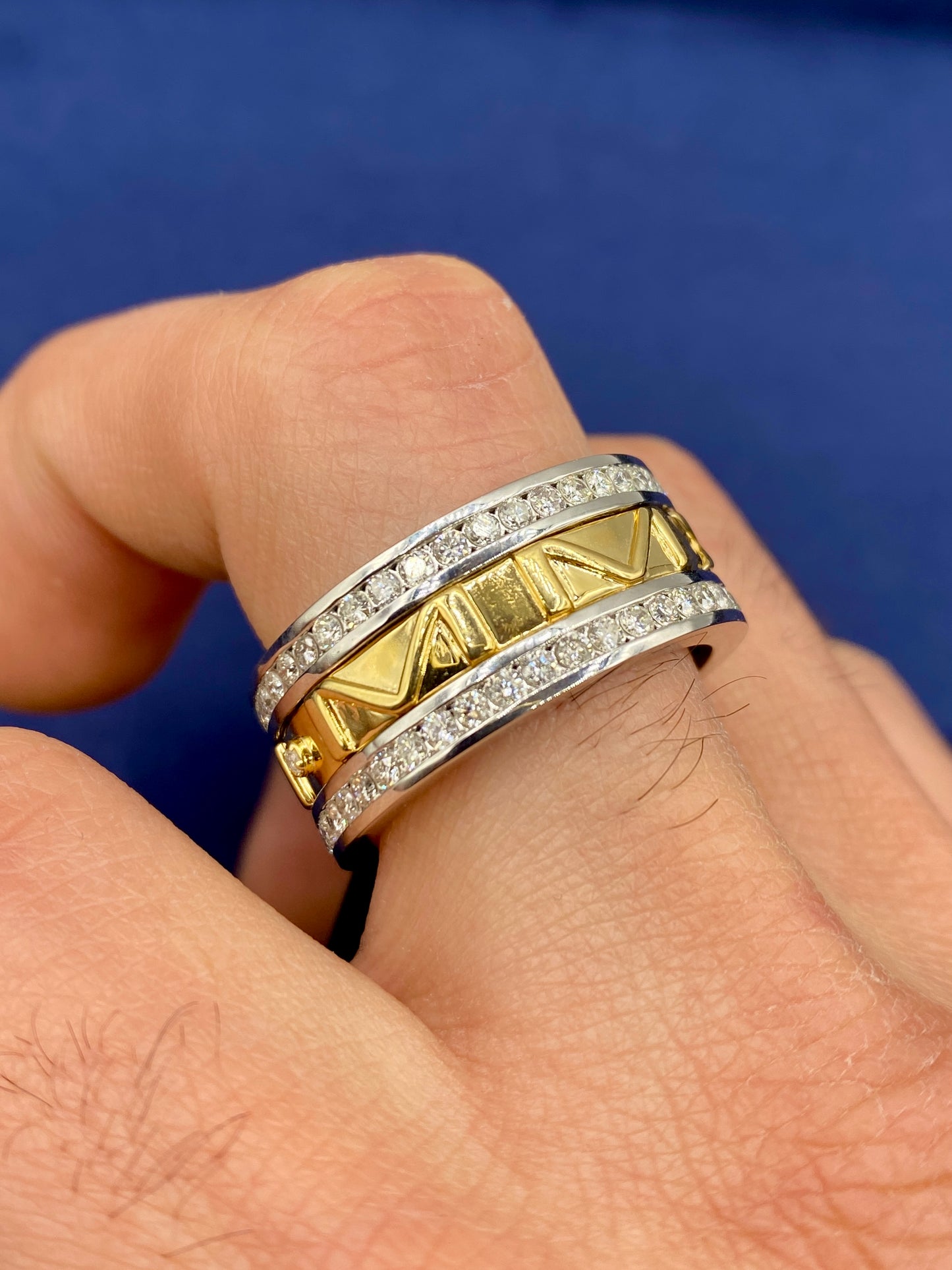14k Custom Roman Numeral Date Ring Band