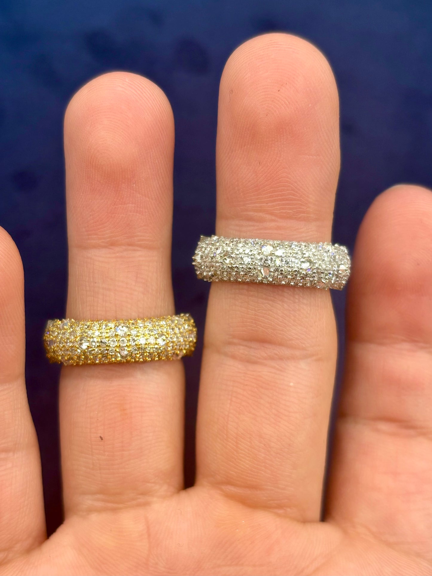14k Mosaic Upside-Down Diamond Ring