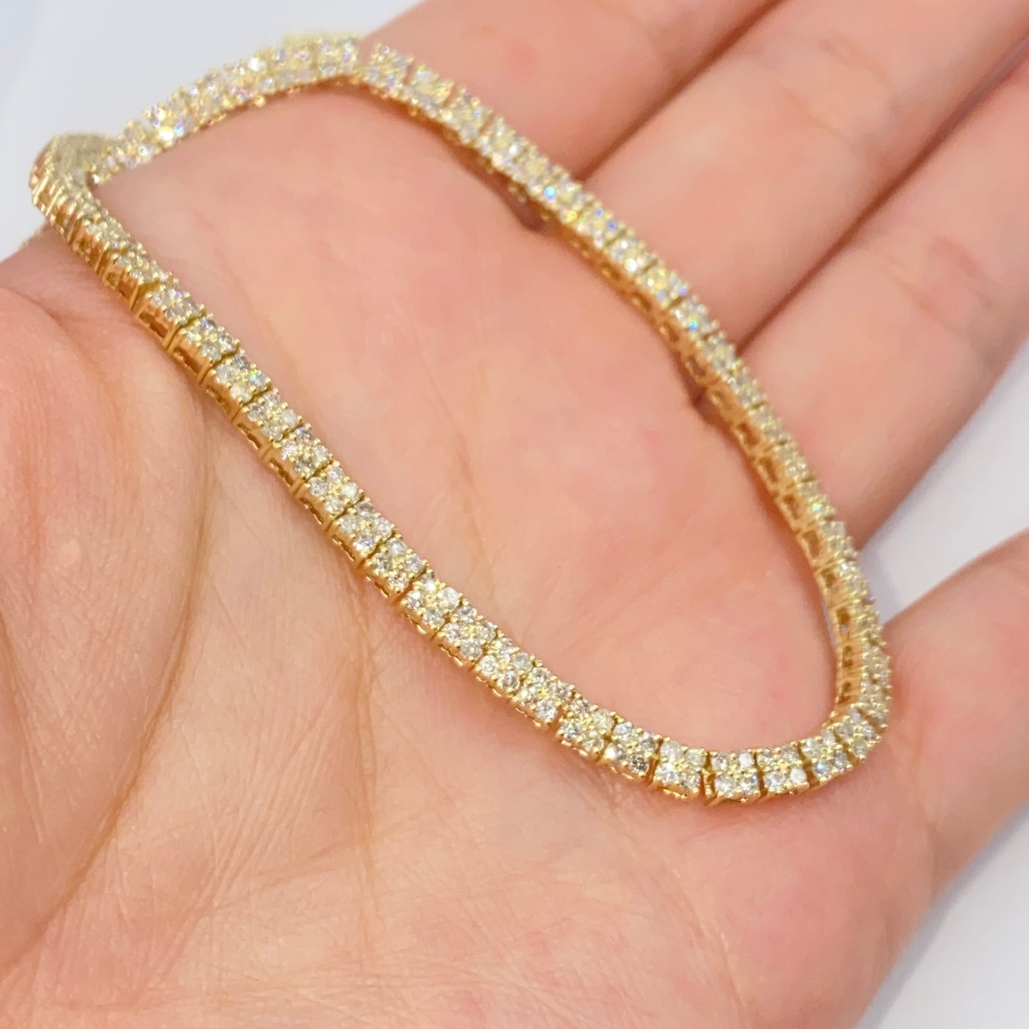 10K 3.3MM Square Diamond Tennis Chain 20"