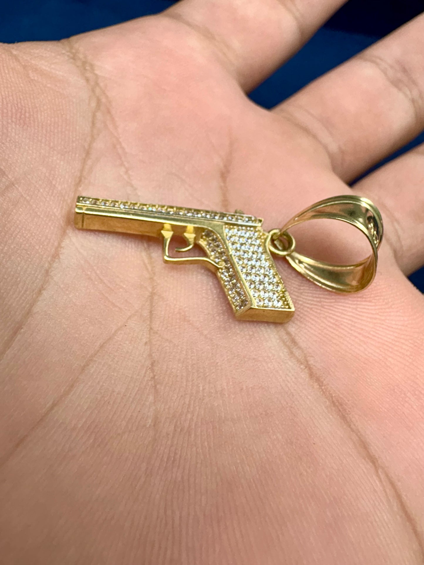 10k Gold Gun Pendant