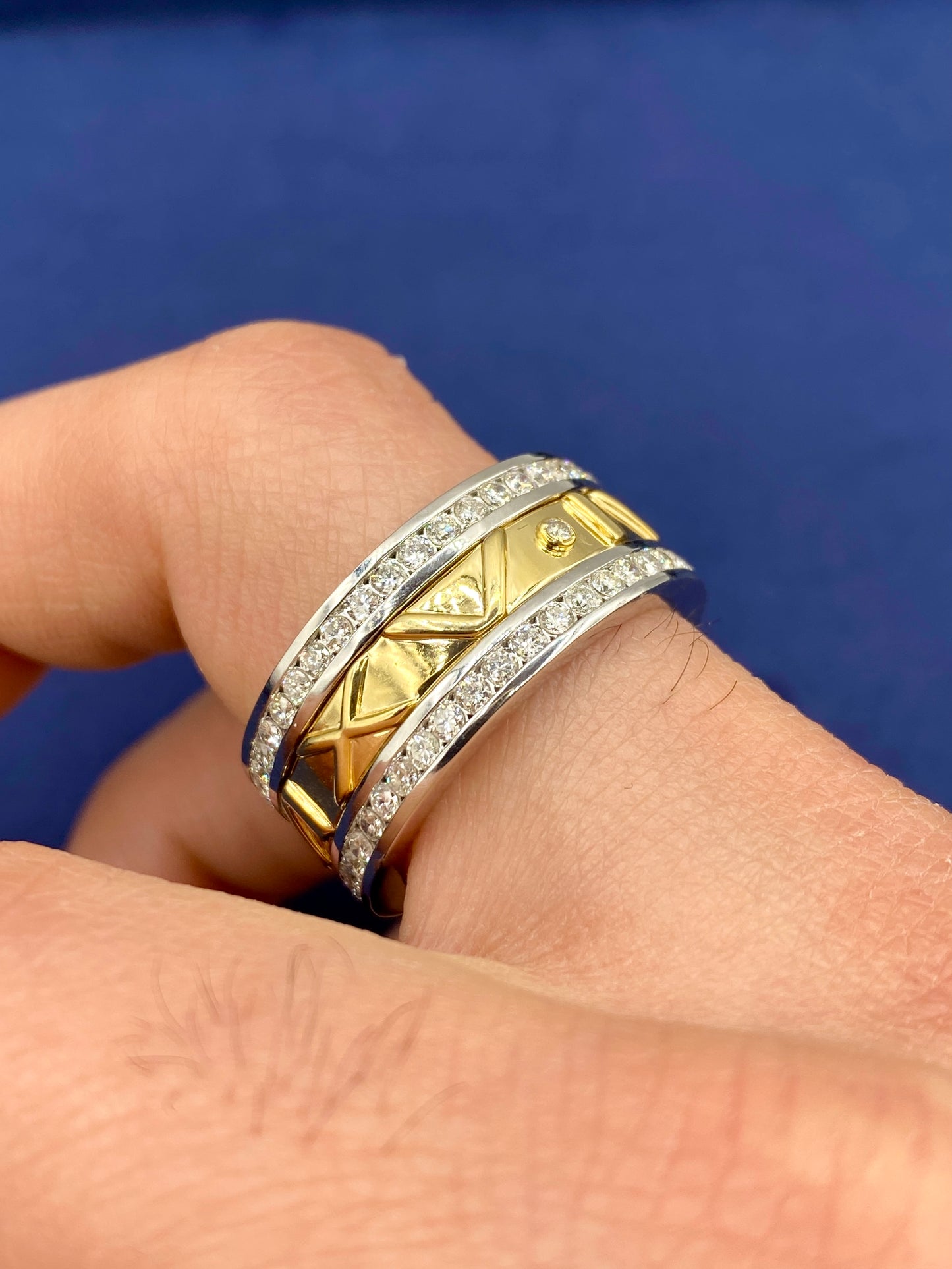 14k Custom Roman Numeral Date Ring Band