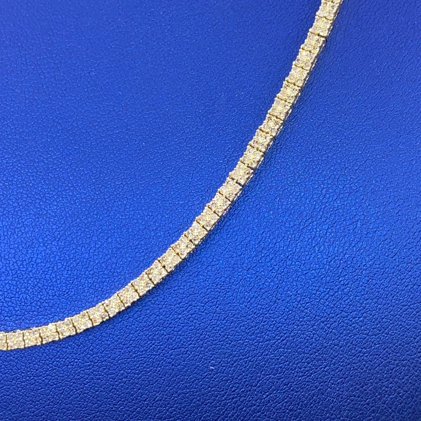 10K 3.3MM Square Diamond Tennis Chain 20"