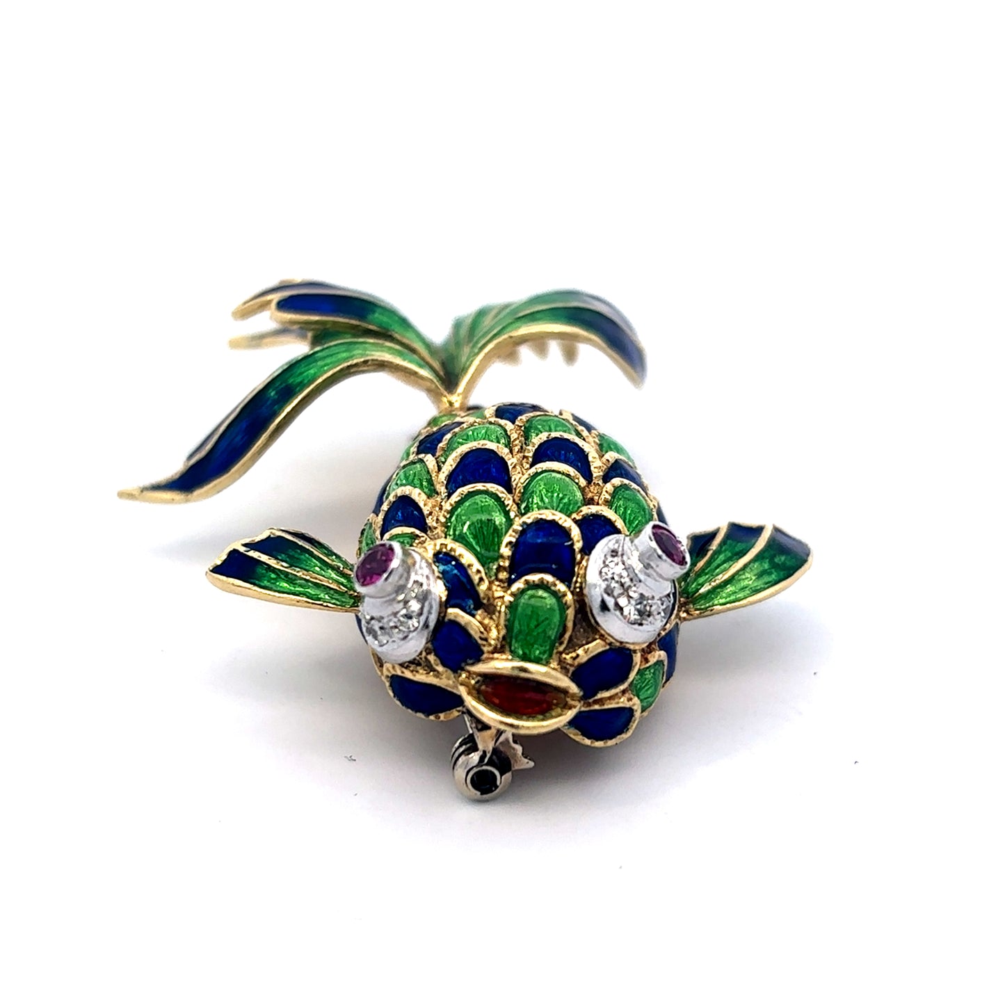 18k Elegant Koi Fish Enamel Pin Brooch