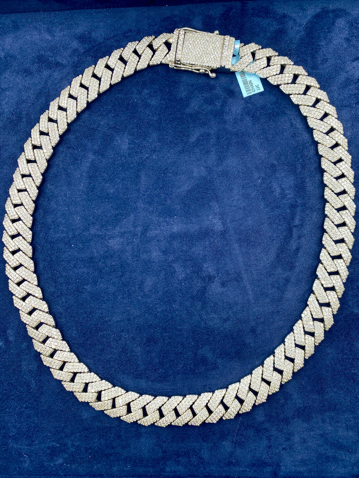 14k White Gold Jumbo Diamond Cuban Chain 15.7mm