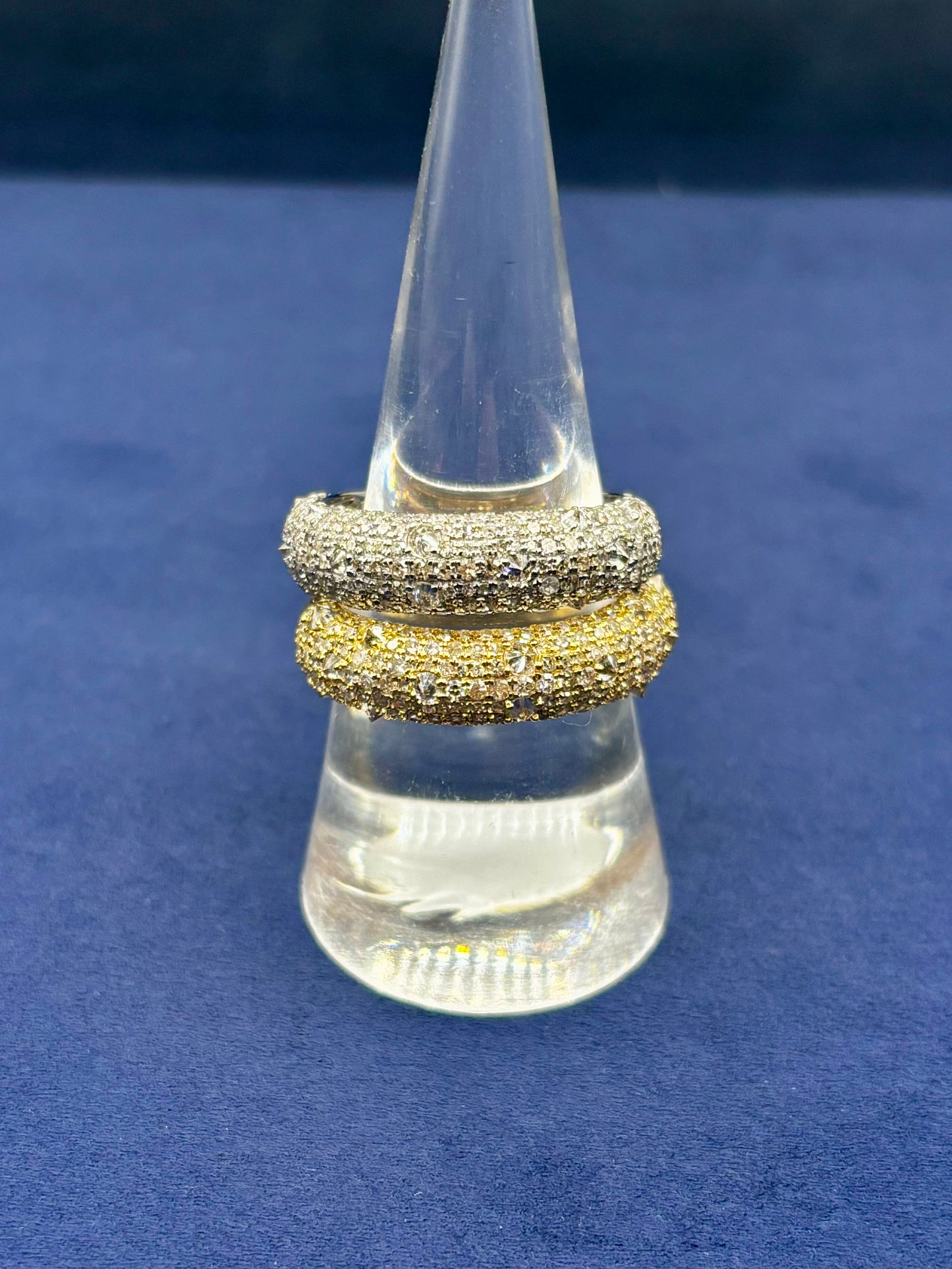 14k Mosaic Upside-Down Diamond Ring