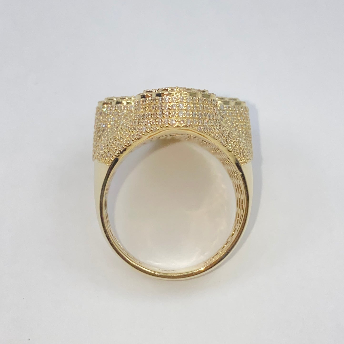 10K Bubble Cross Diamond Ring