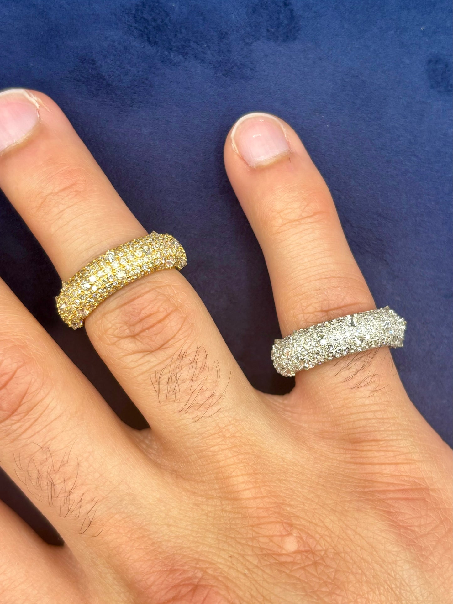 14k Mosaic Upside-Down Diamond Ring