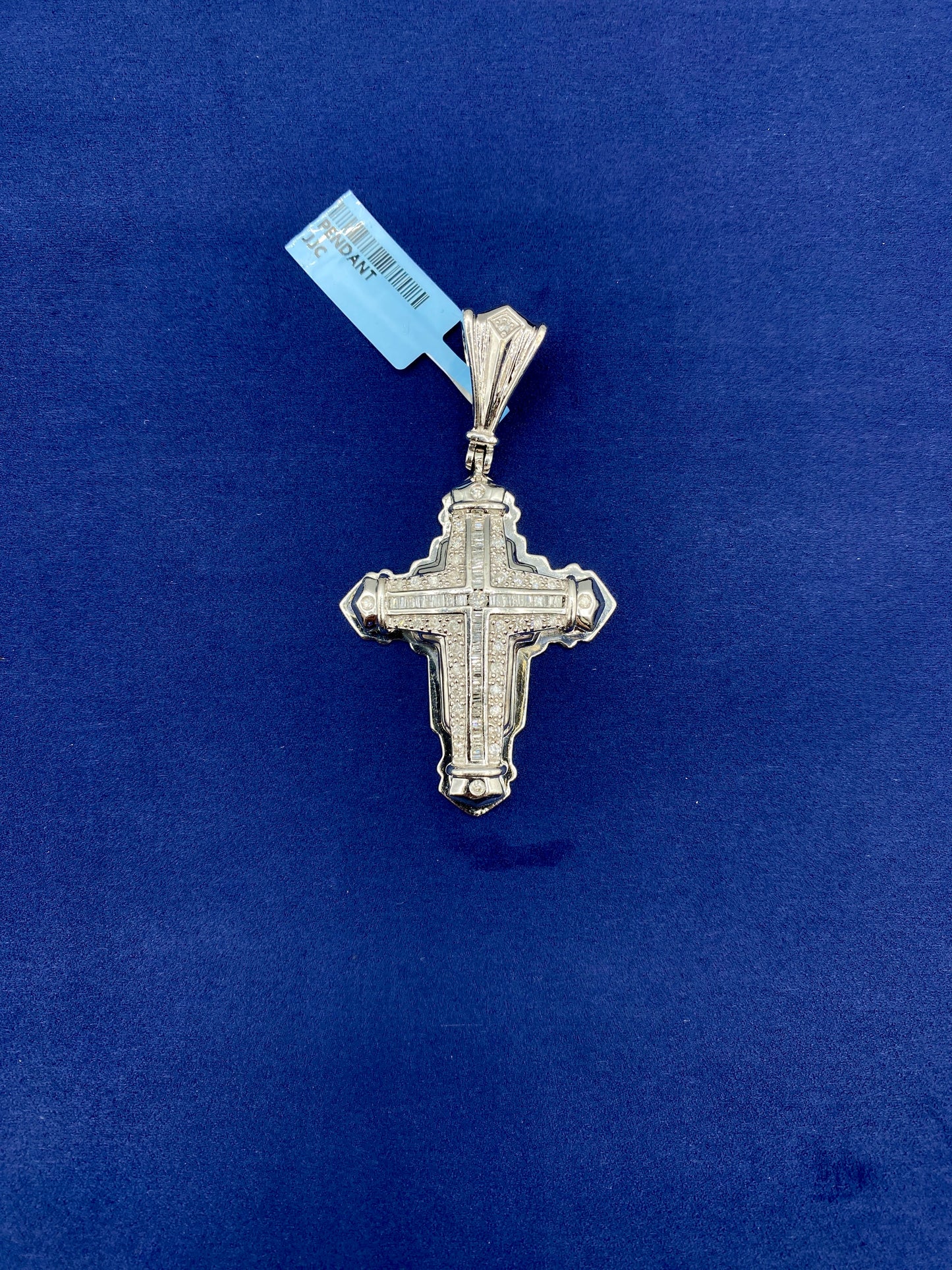 14k White Gold Bubble Cross