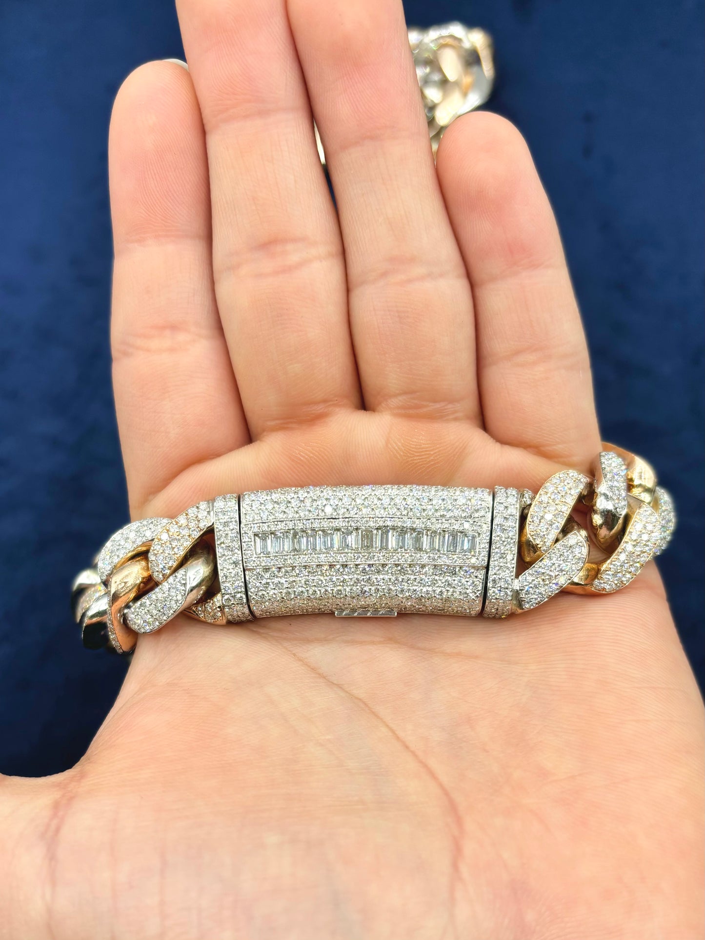 14K 18.6mm Rose Gold and White Gold Two-Tone Cuban Chain 25"