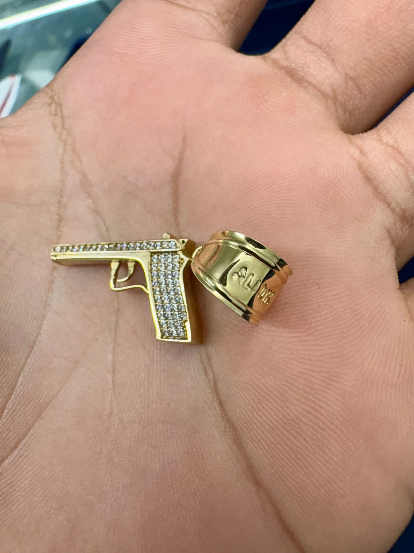 10k Gold Gun Pendant