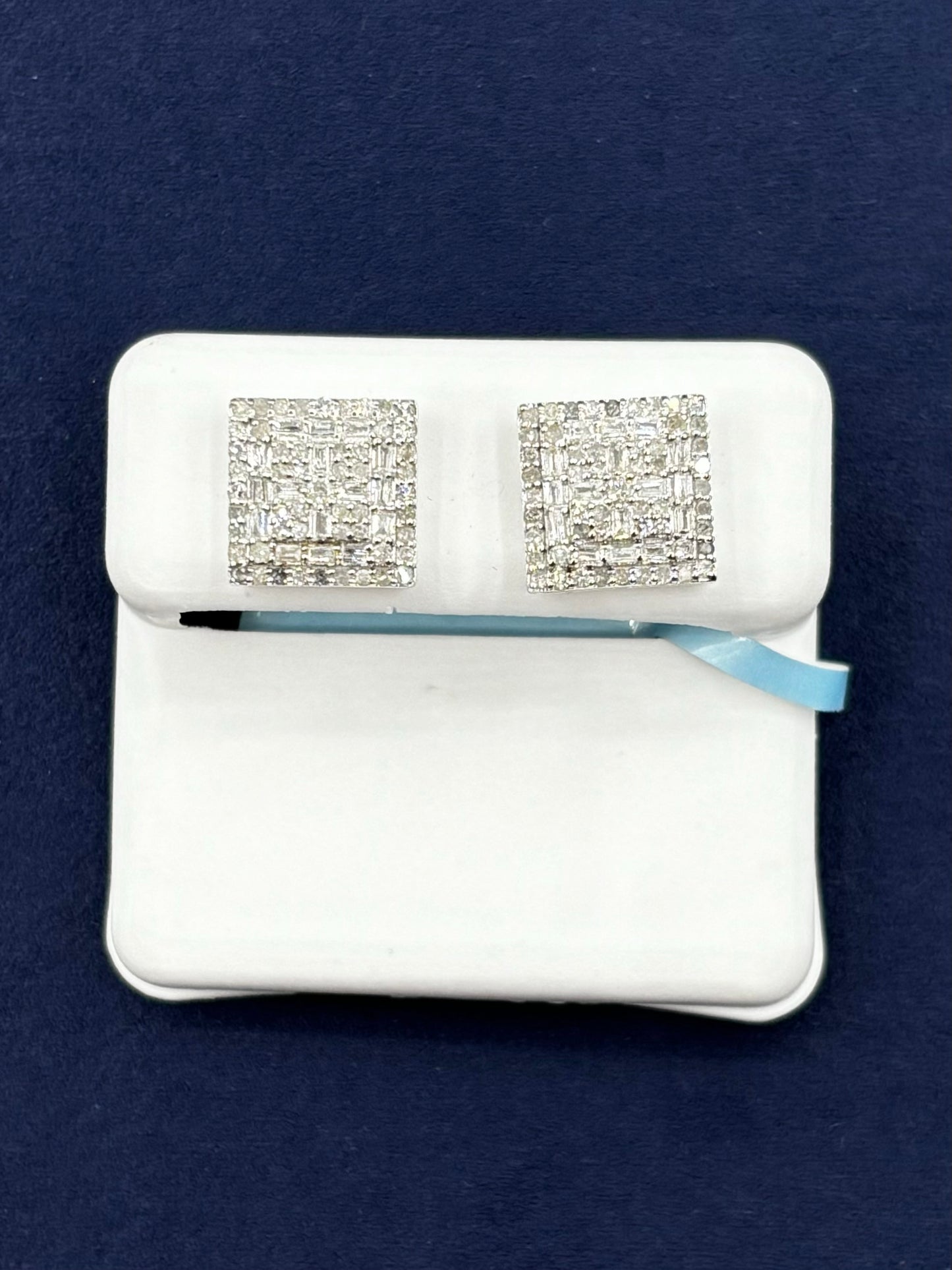 14K Square Earrings .93 CT