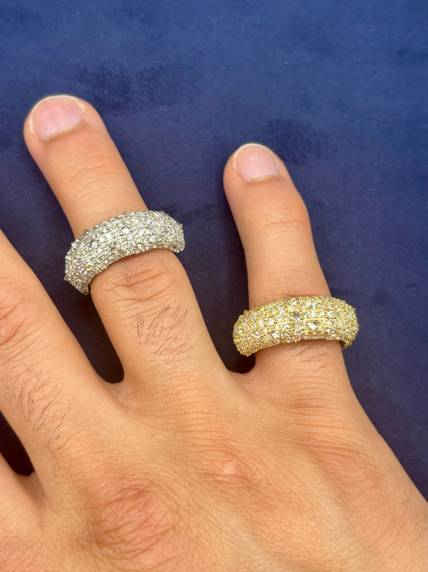 14k Mosaic Upside-Down Diamond Ring