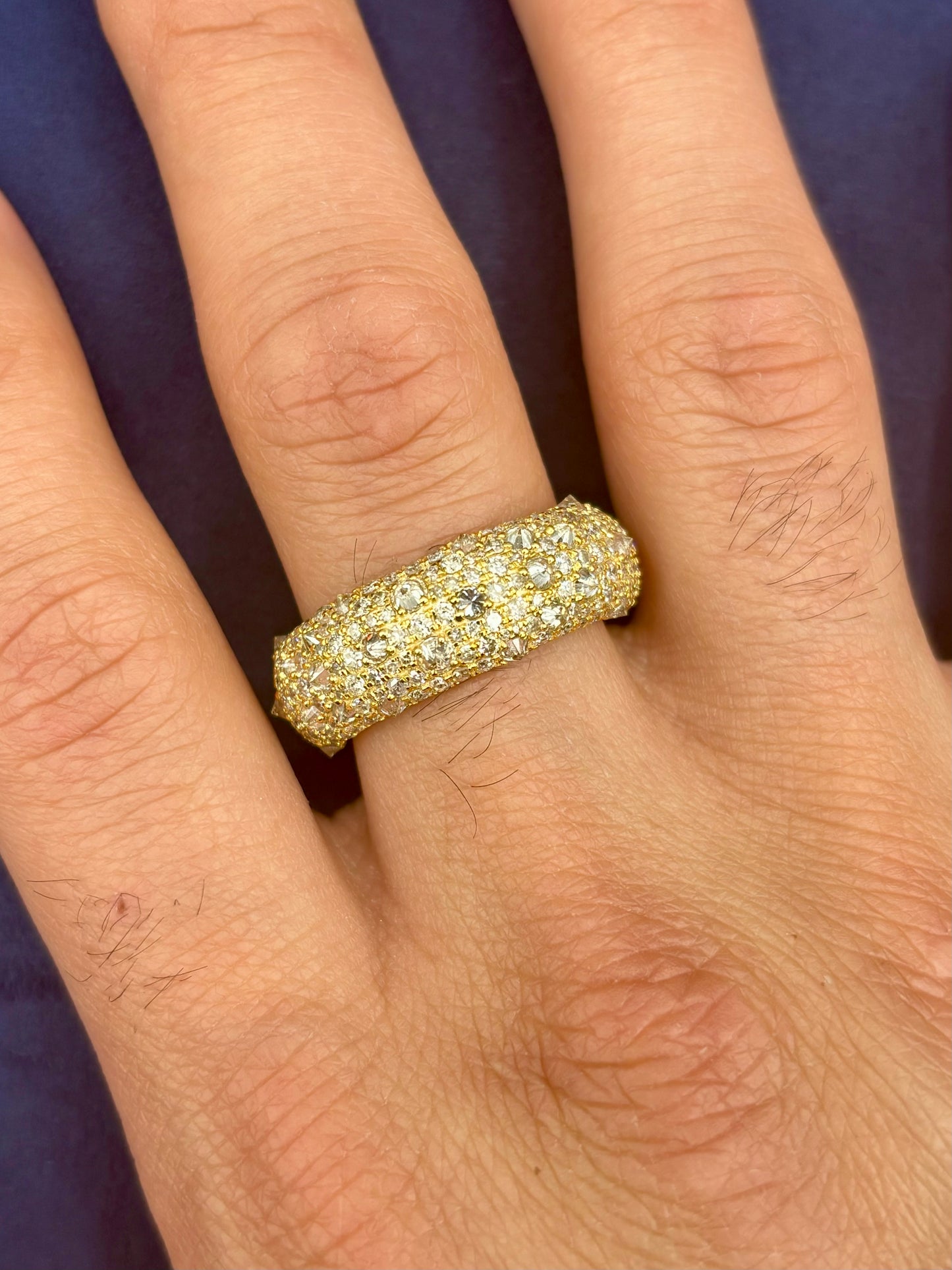 14k Mosaic Upside-Down Diamond Ring
