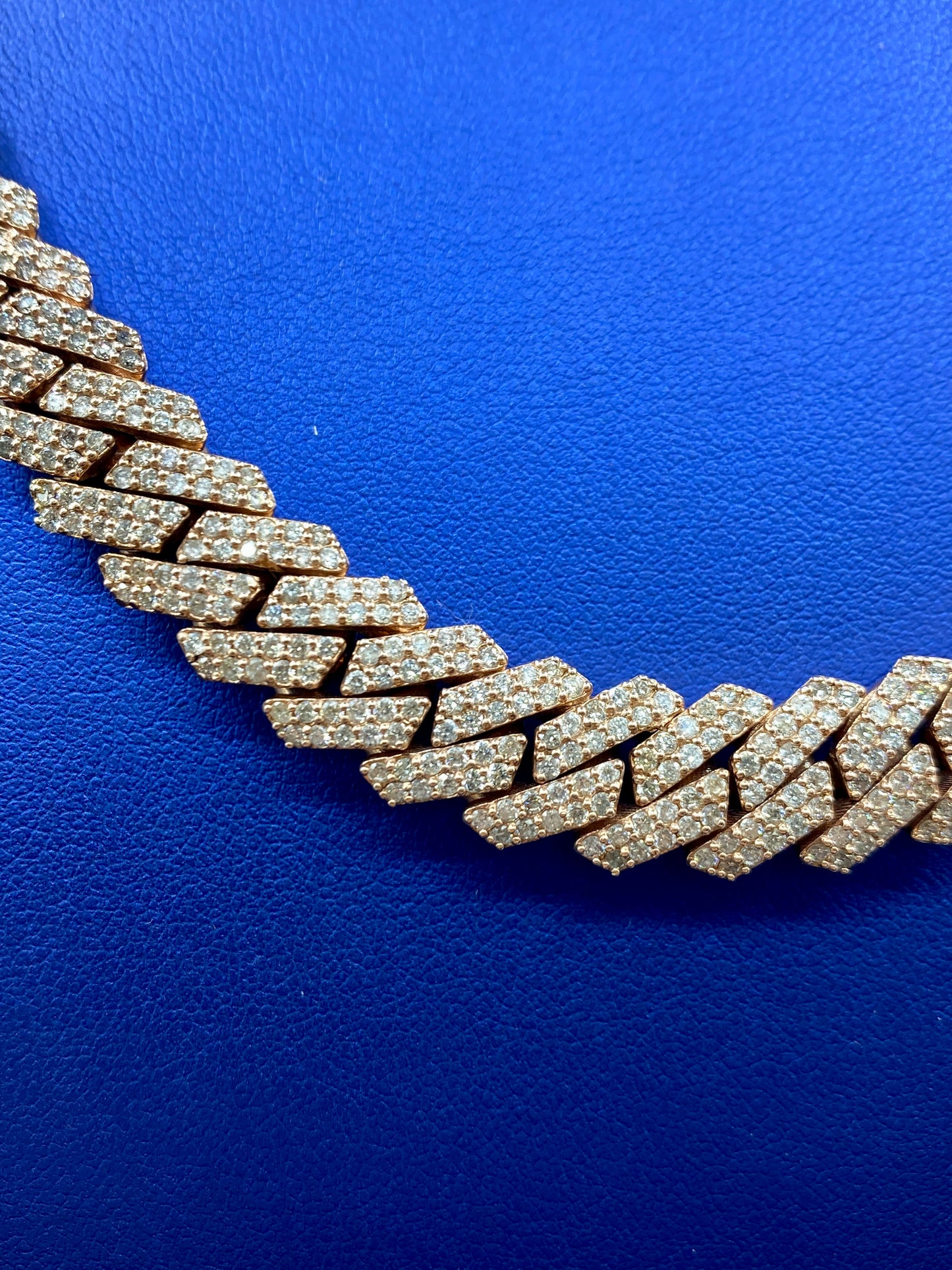 14k Rose Gold Jumbo Diamond Cuban Chain 12mm
