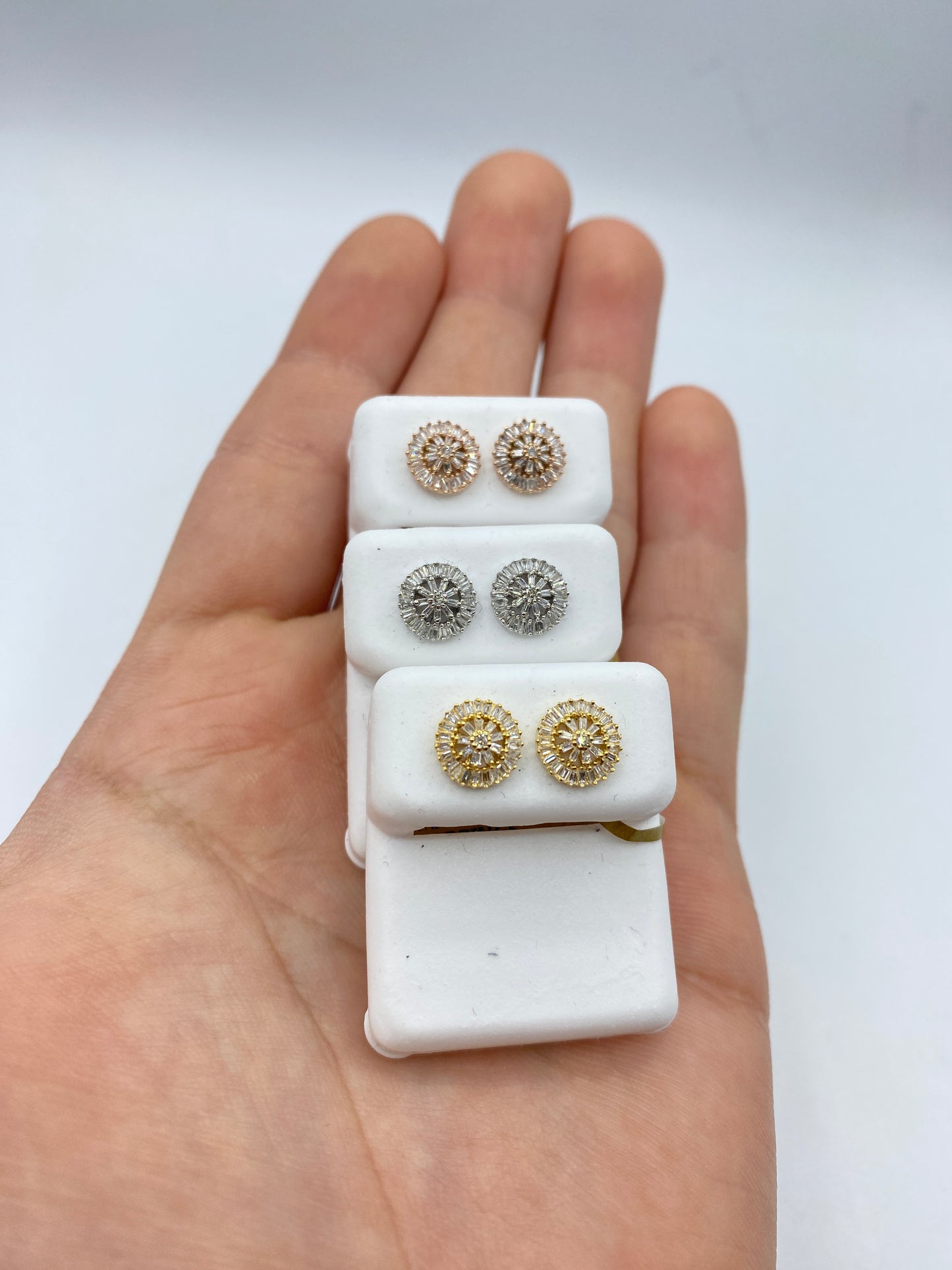 10k Baguette Firework Earring