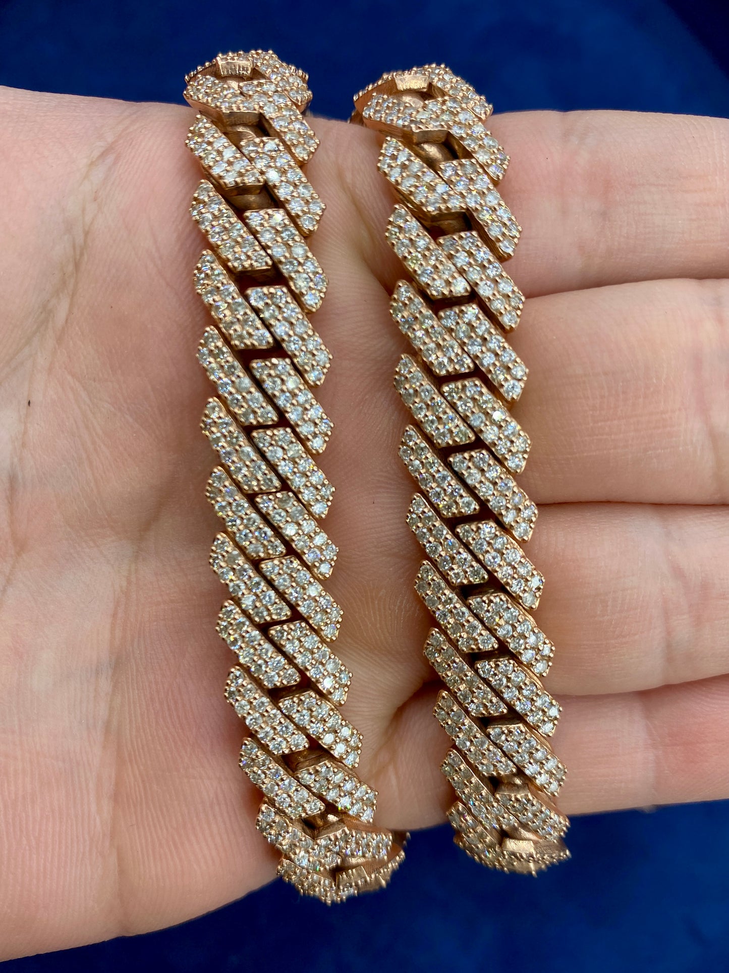 14k Rose Gold Jumbo Diamond Cuban Chain 12mm