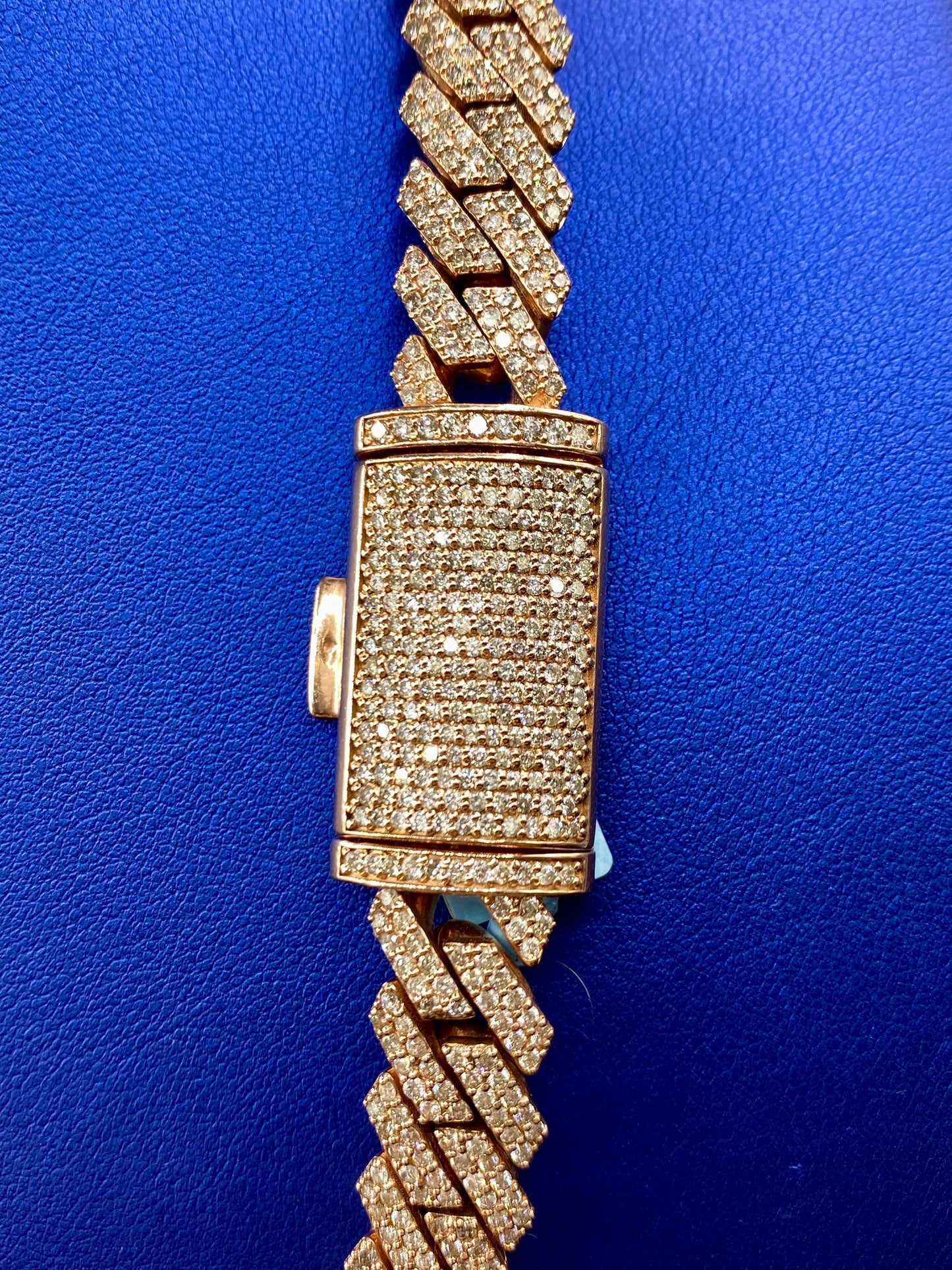 14k Rose Gold Jumbo Diamond Cuban Chain 12mm