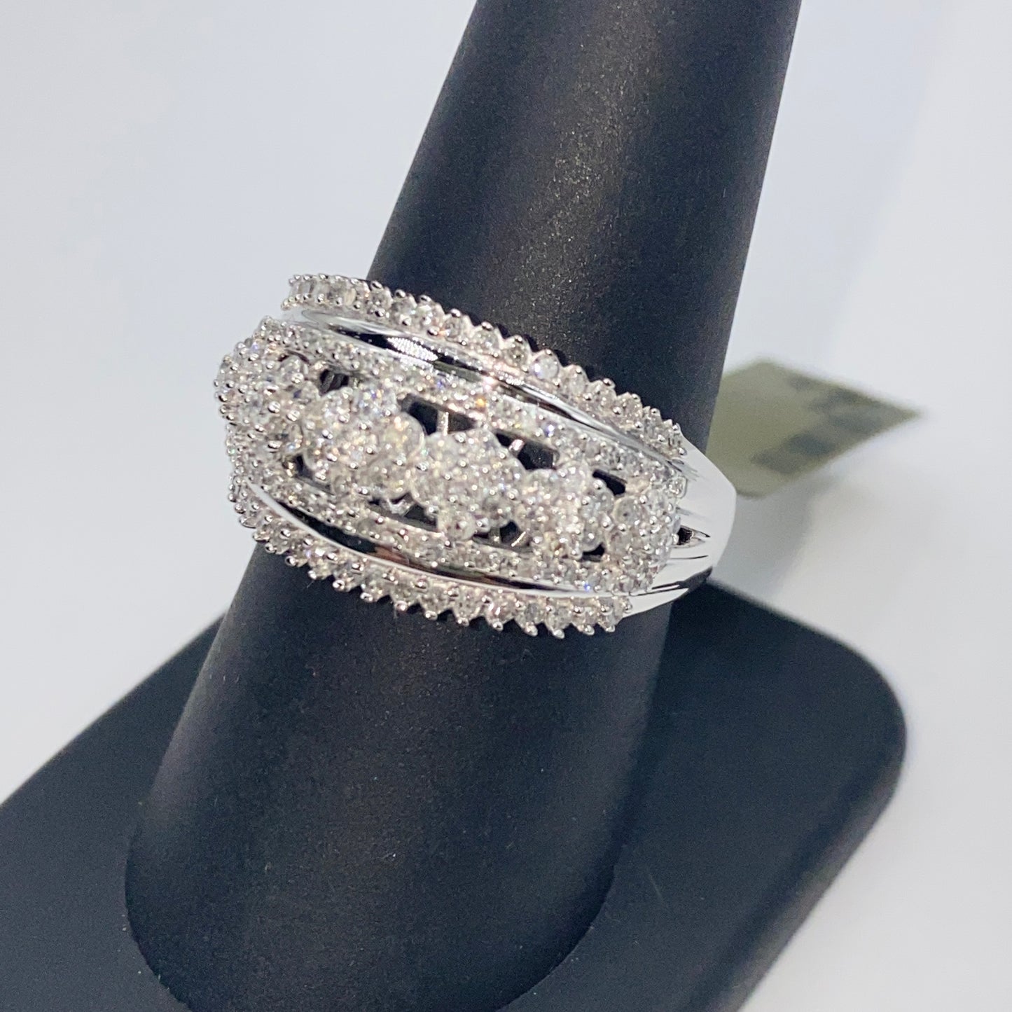 10K Flower Tiara Diamond Engagement Ring