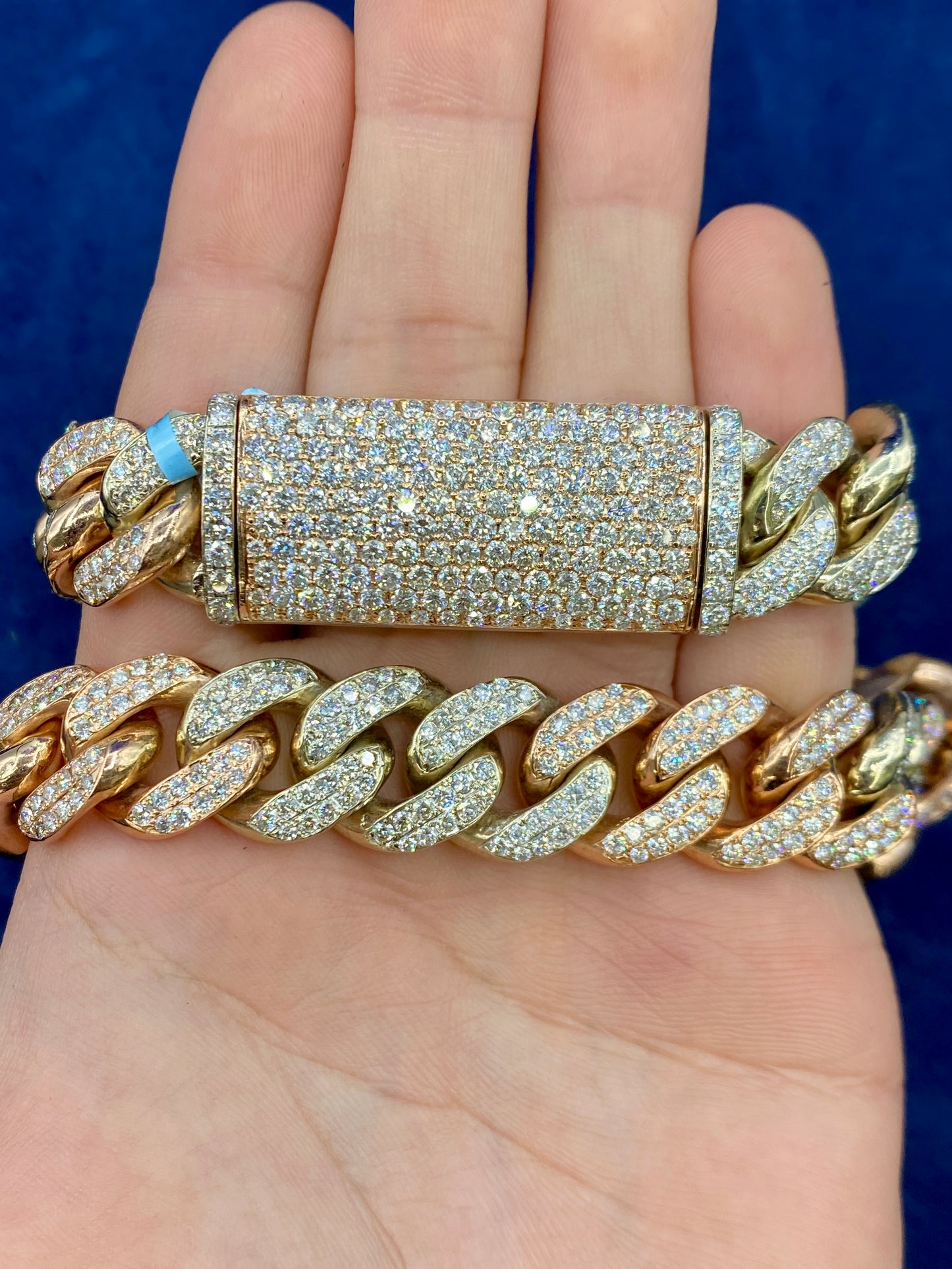 14k Two-Tone Jumbo Diamond Cuban Chain 16.5mm