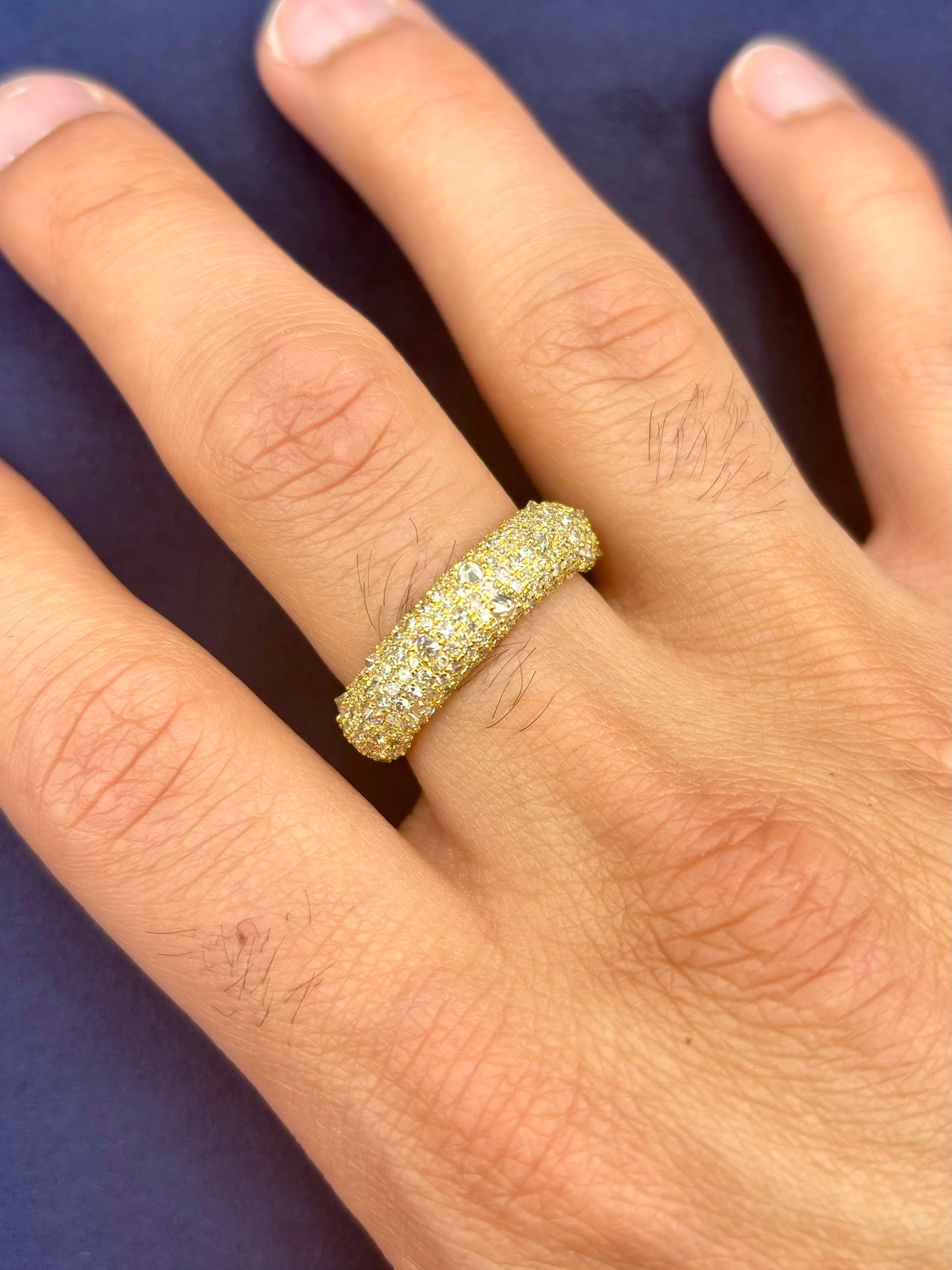 14k Mosaic Upside-Down Diamond Ring