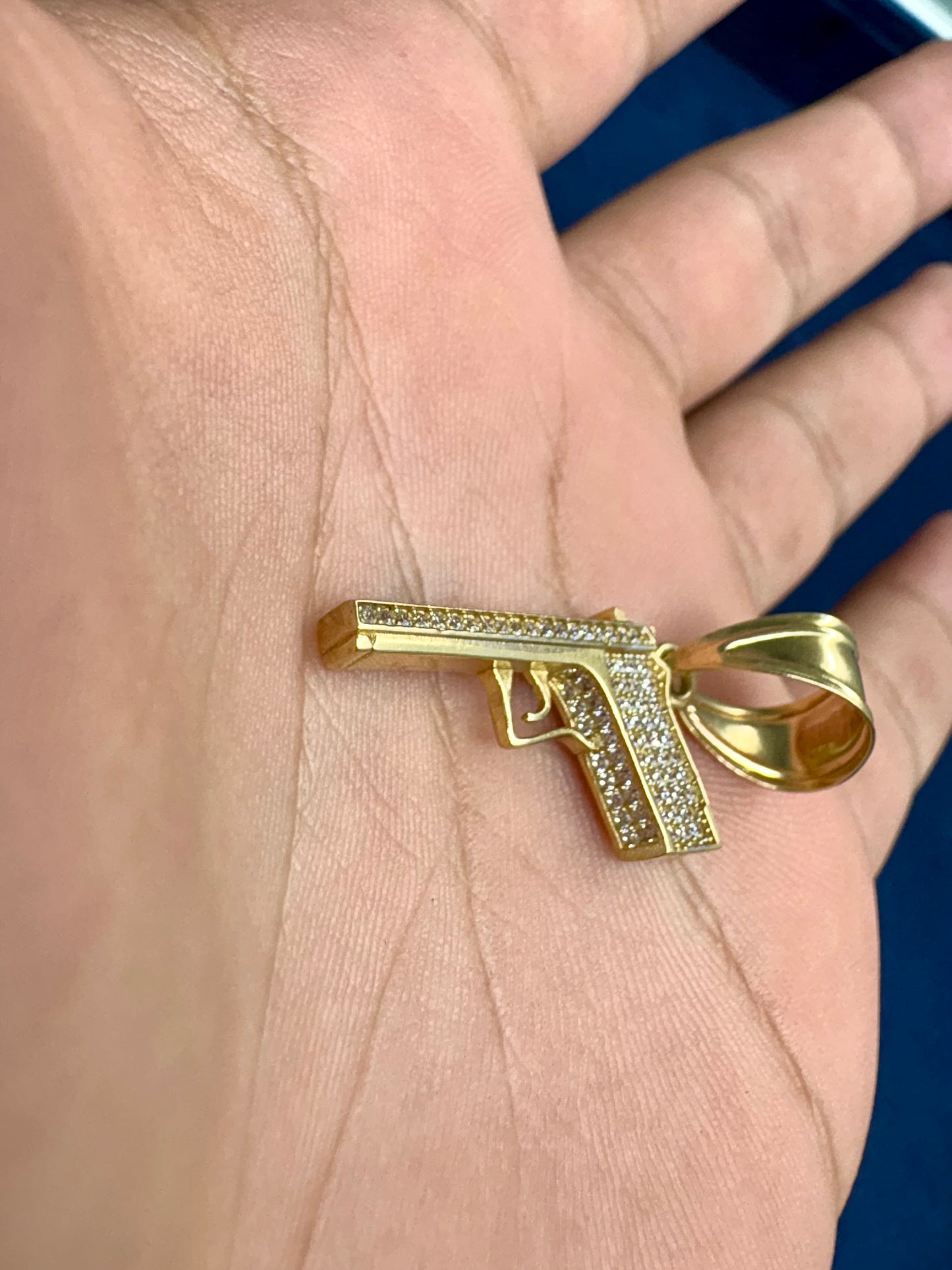 10k Gold Gun Pendant