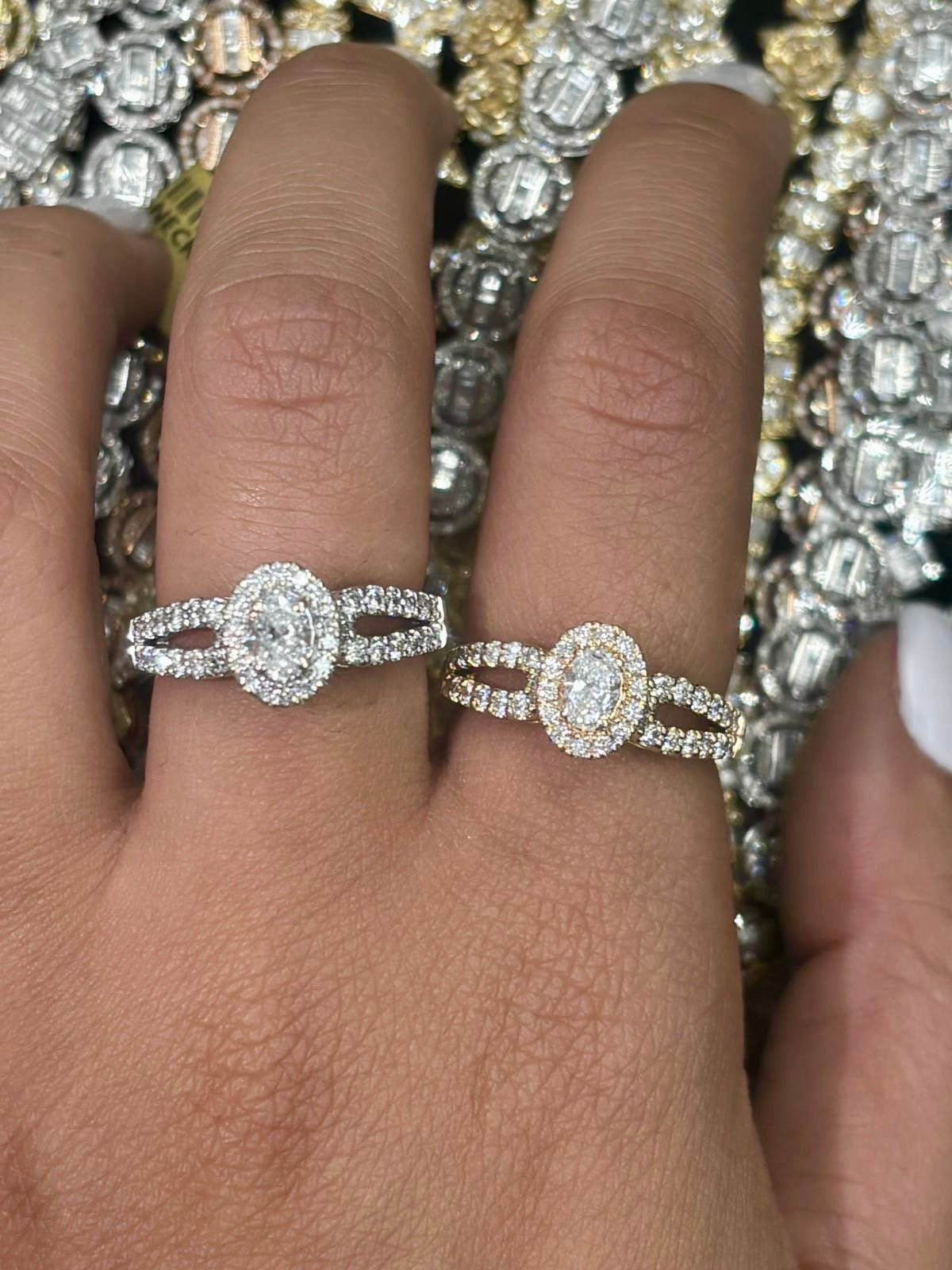 14k Oval Diamond Engagement Ring