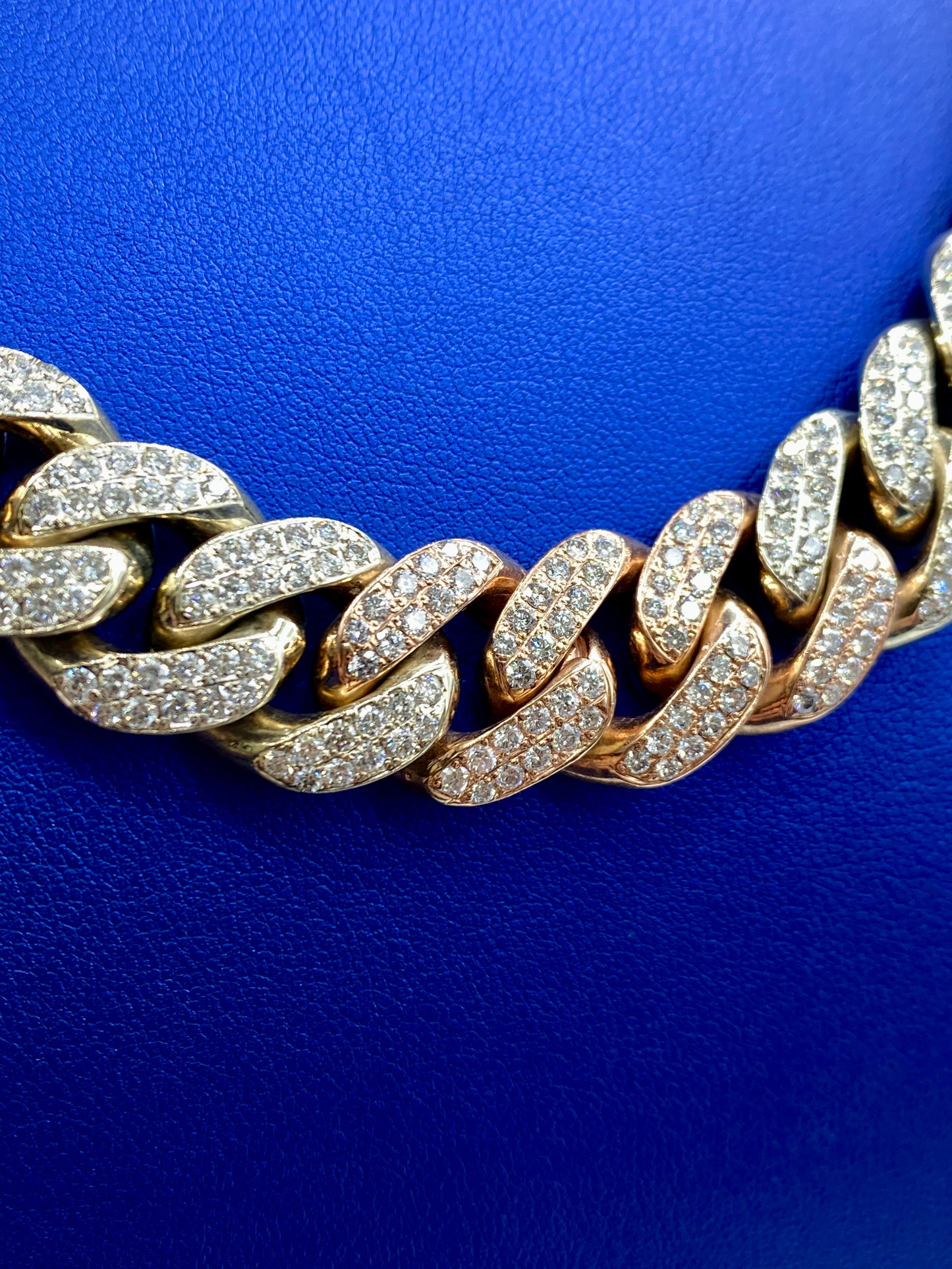 14k Two-Tone Jumbo Diamond Cuban Chain 16.5mm