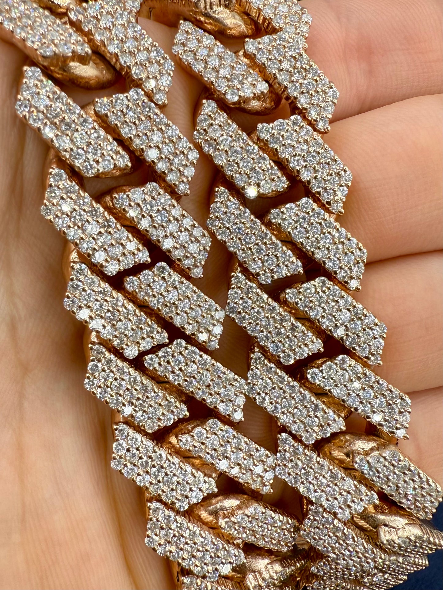 14k Jumbo Rose Gold Bust-Down Diamond Cuban Chain