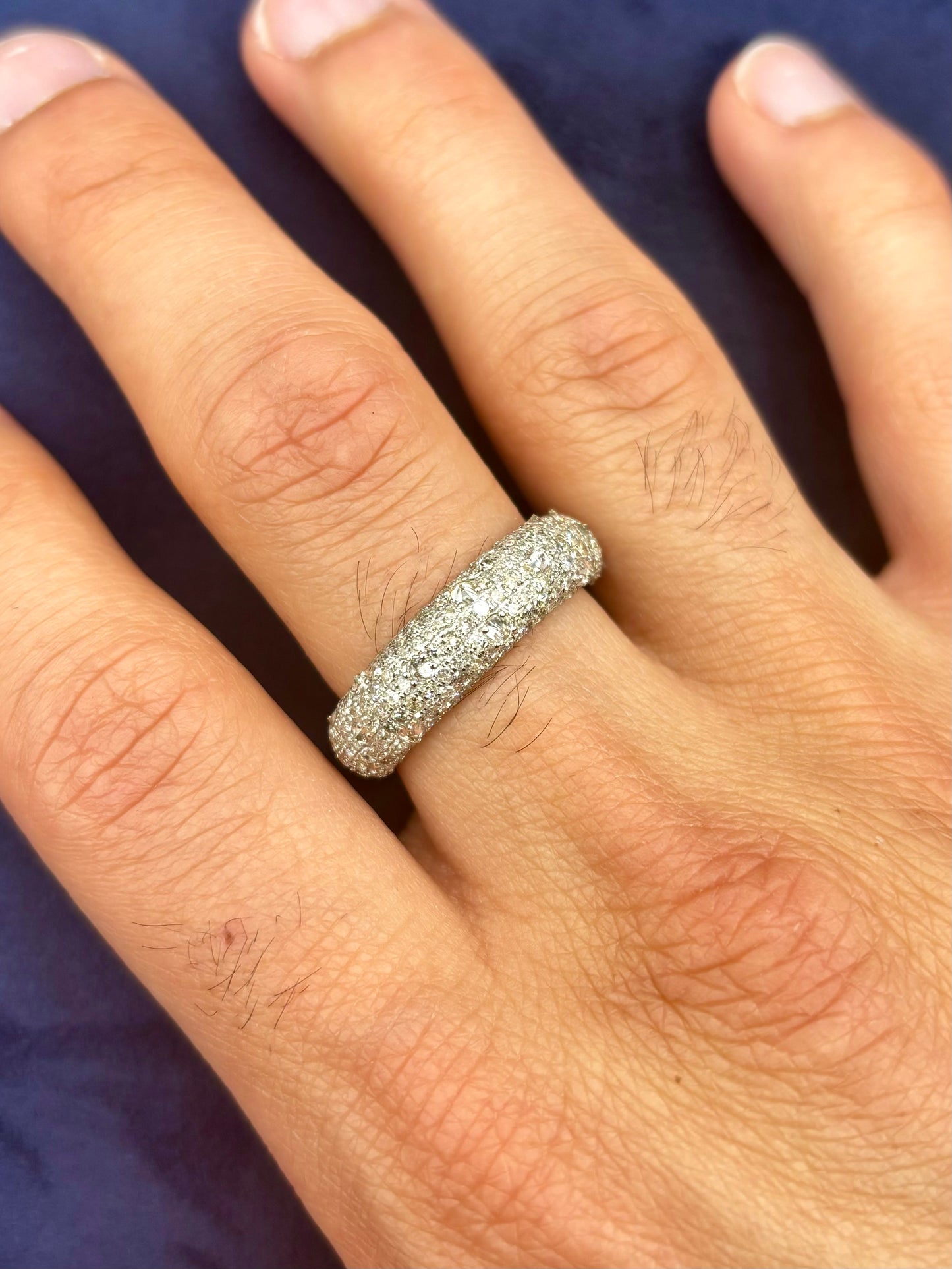 14k Mosaic Upside-Down Diamond Ring