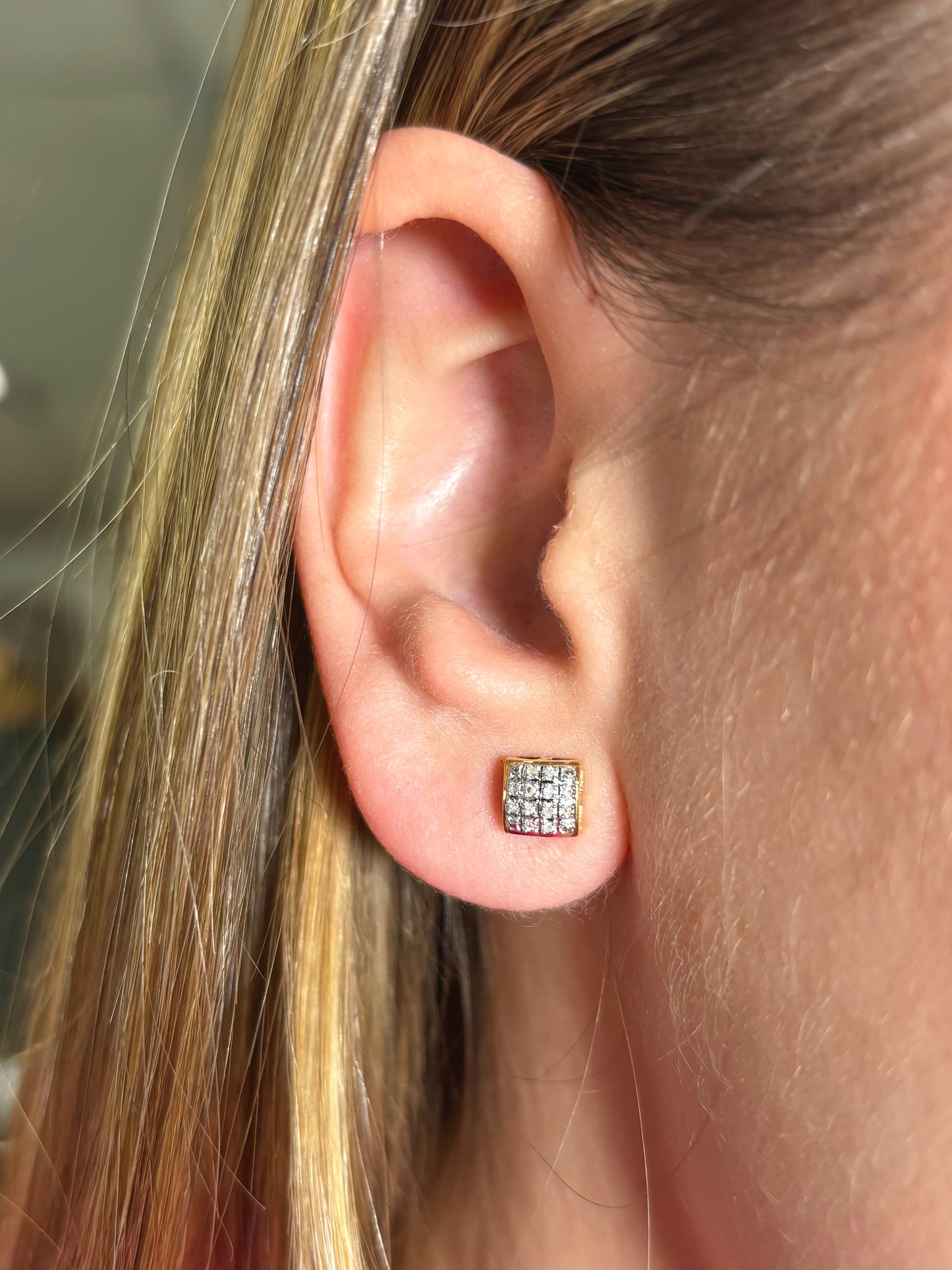 10K Square Coordinate Earrings