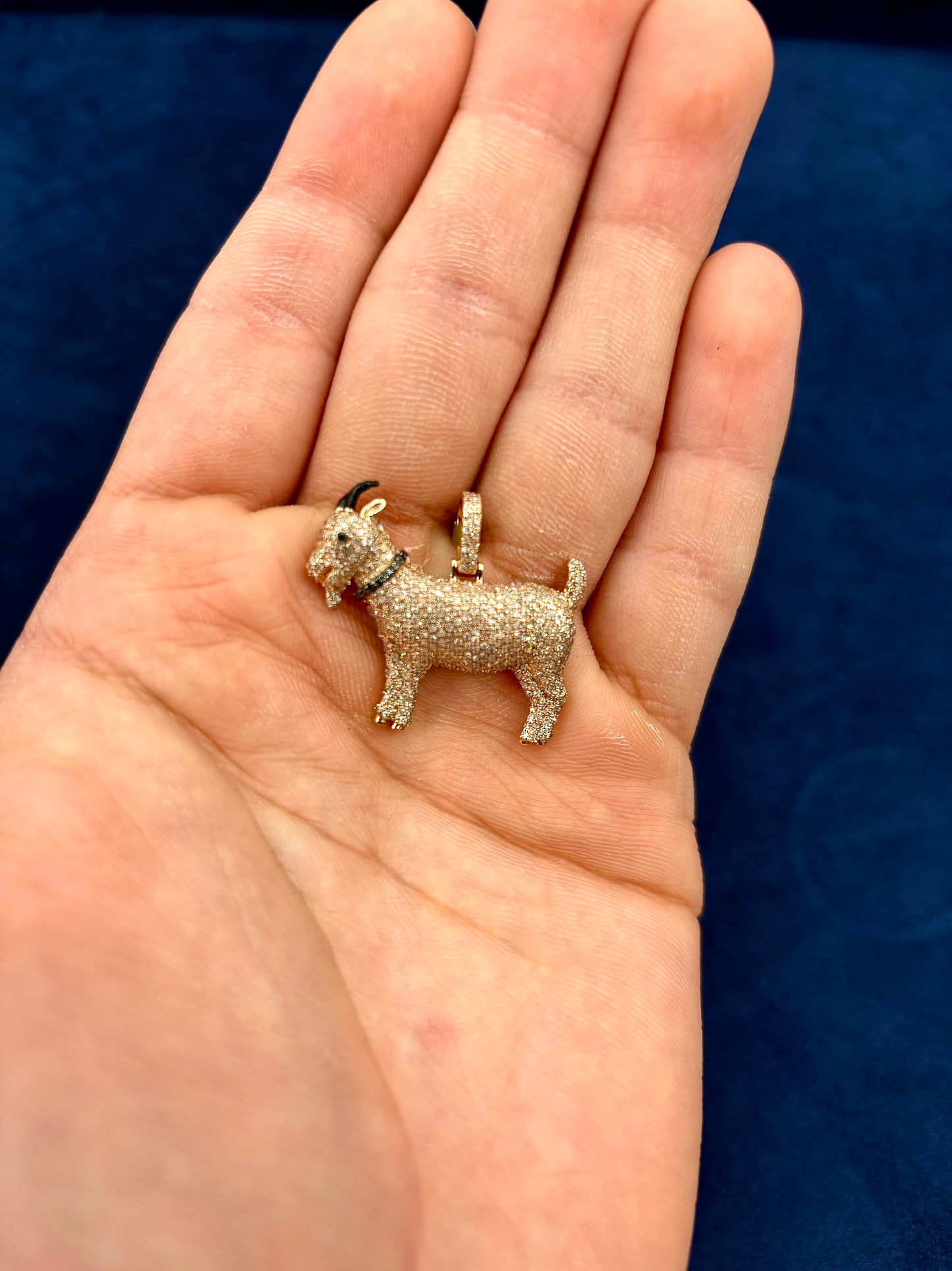 10k Large Goat Pendant
