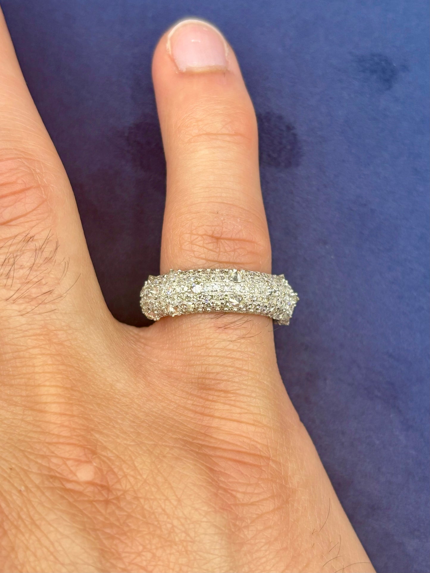 14k Mosaic Upside-Down Diamond Ring