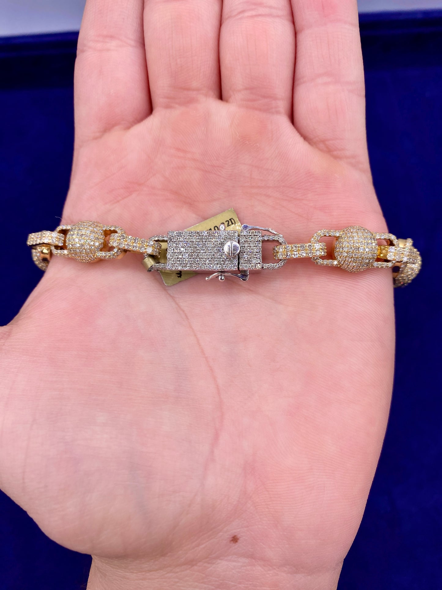 10k Grand Baguette Cross Necklace 22”