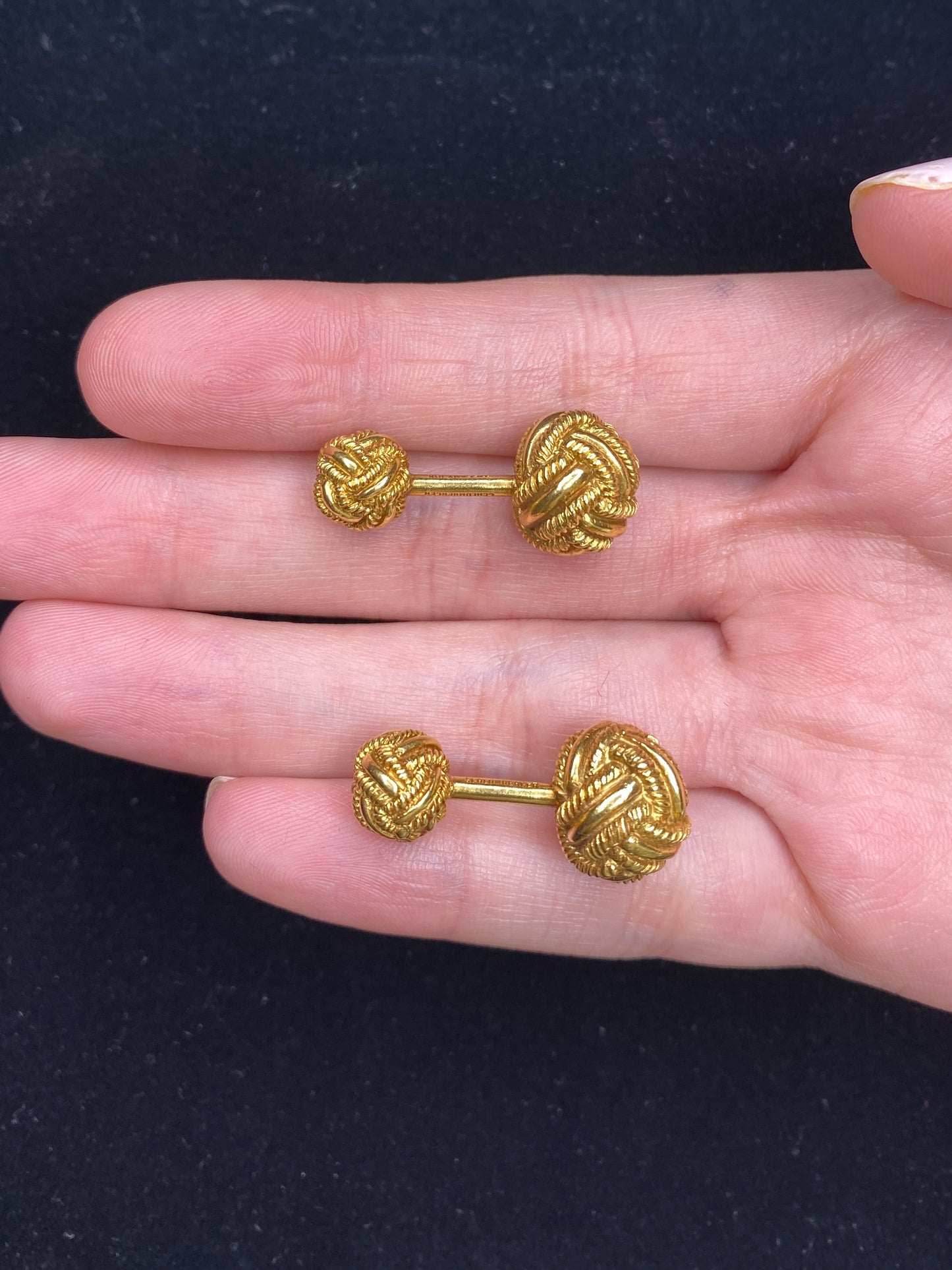 Tiffany & Co. 18k Yellow Gold Schlumberger Rope Knot Cufflinks