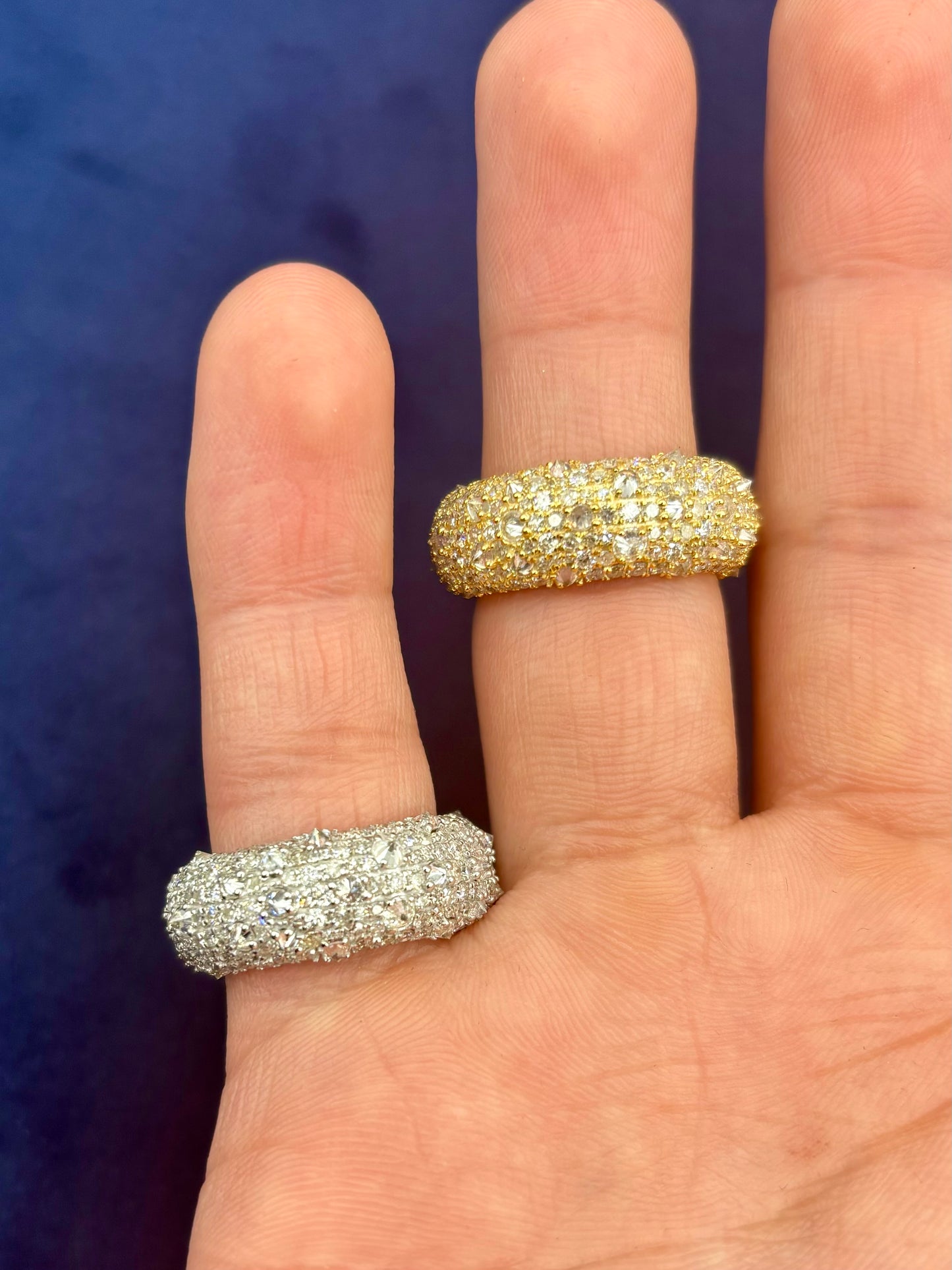 14k Mosaic Upside-Down Diamond Ring