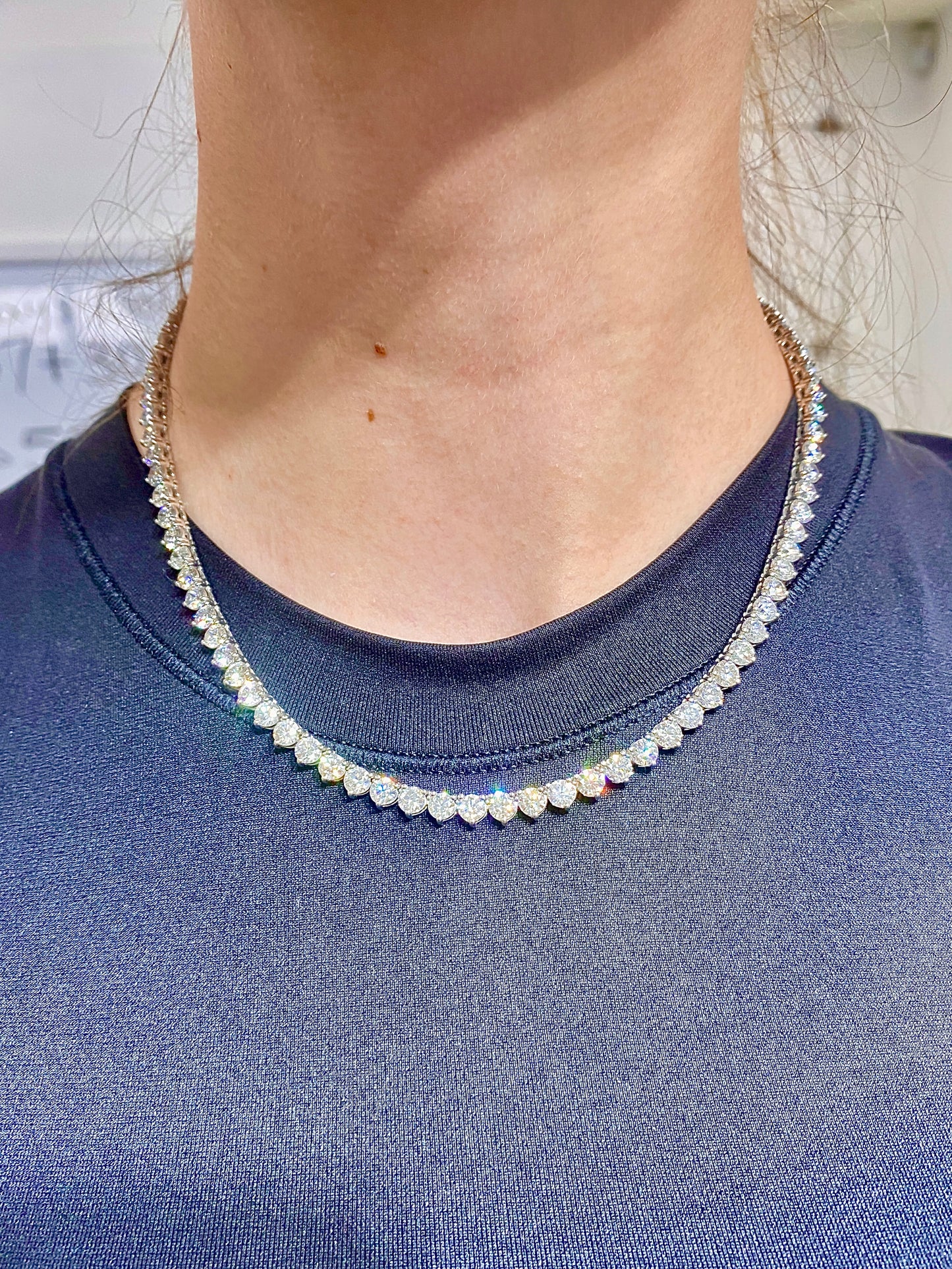 14K Elegance Diamond Tennis Necklace