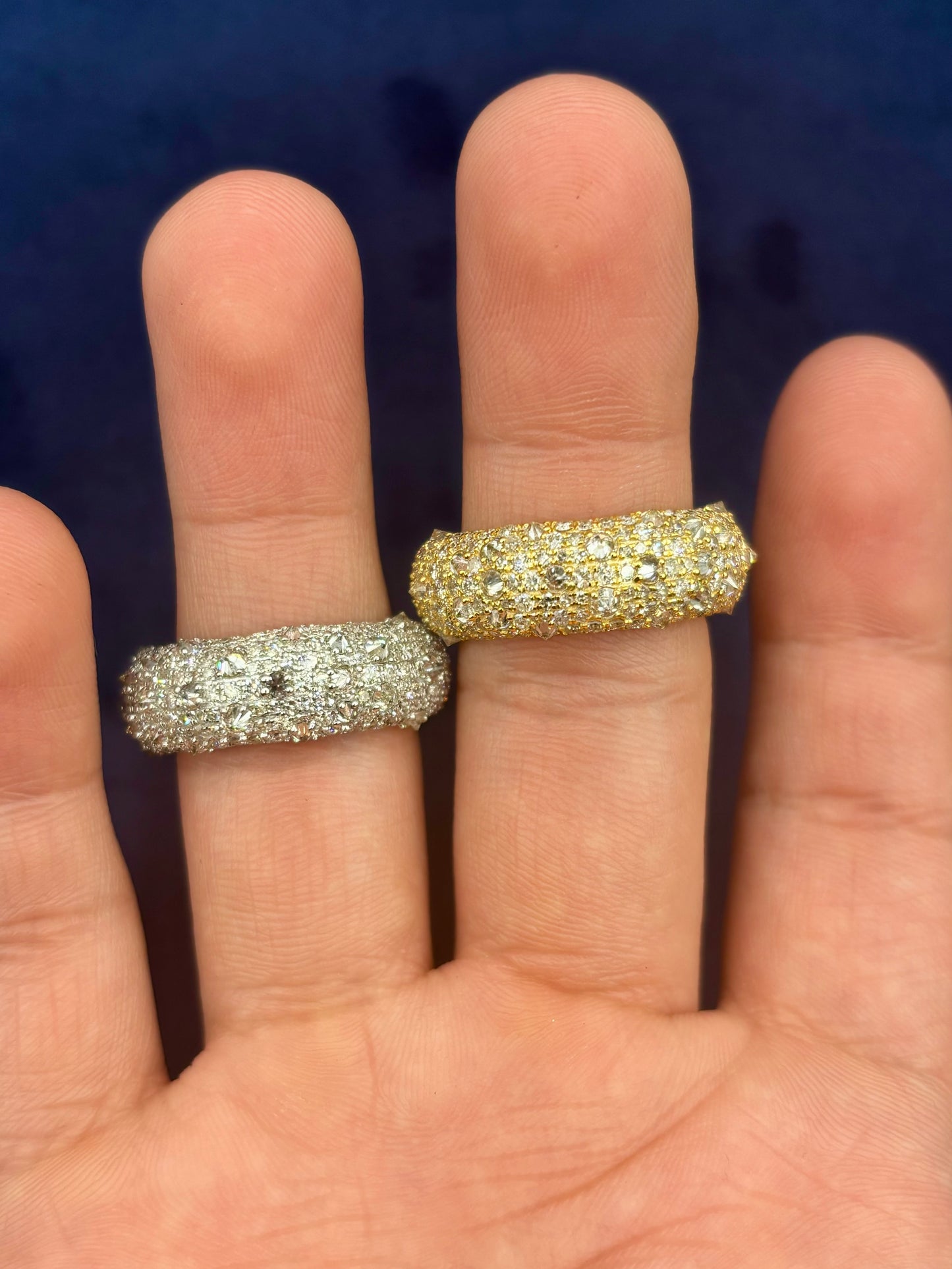 14k Mosaic Upside-Down Diamond Ring