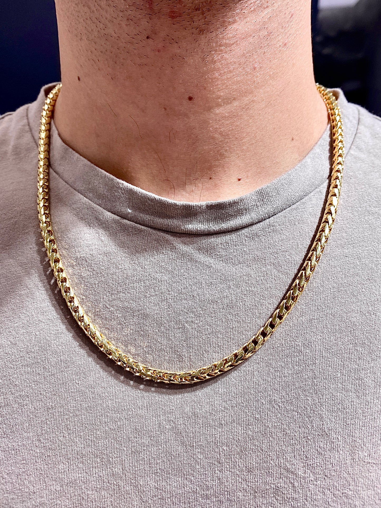 14k 5mm Gold Franco Chain 22”